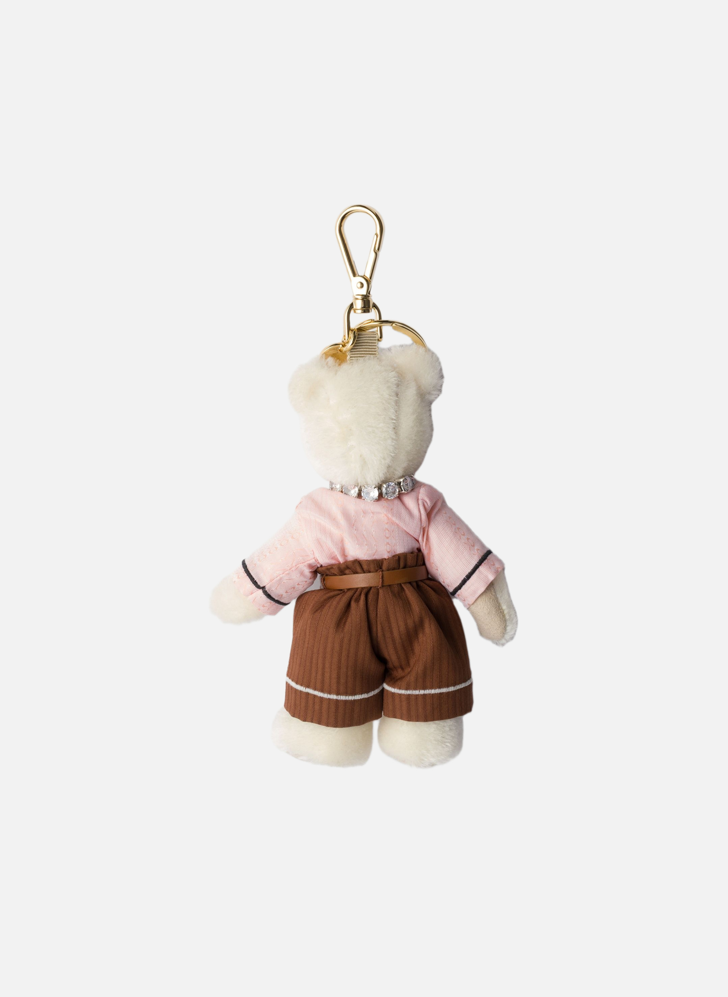 Charm de porte-clés ours en peluche PRADA Blanc
