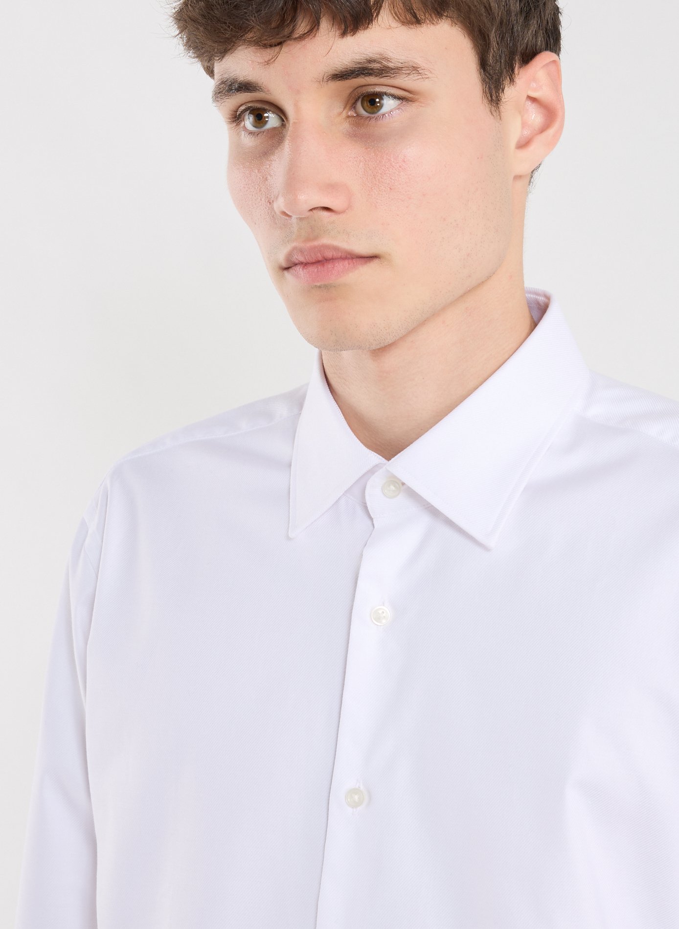 Chemise regular en coton mélangé BOSS Blanc