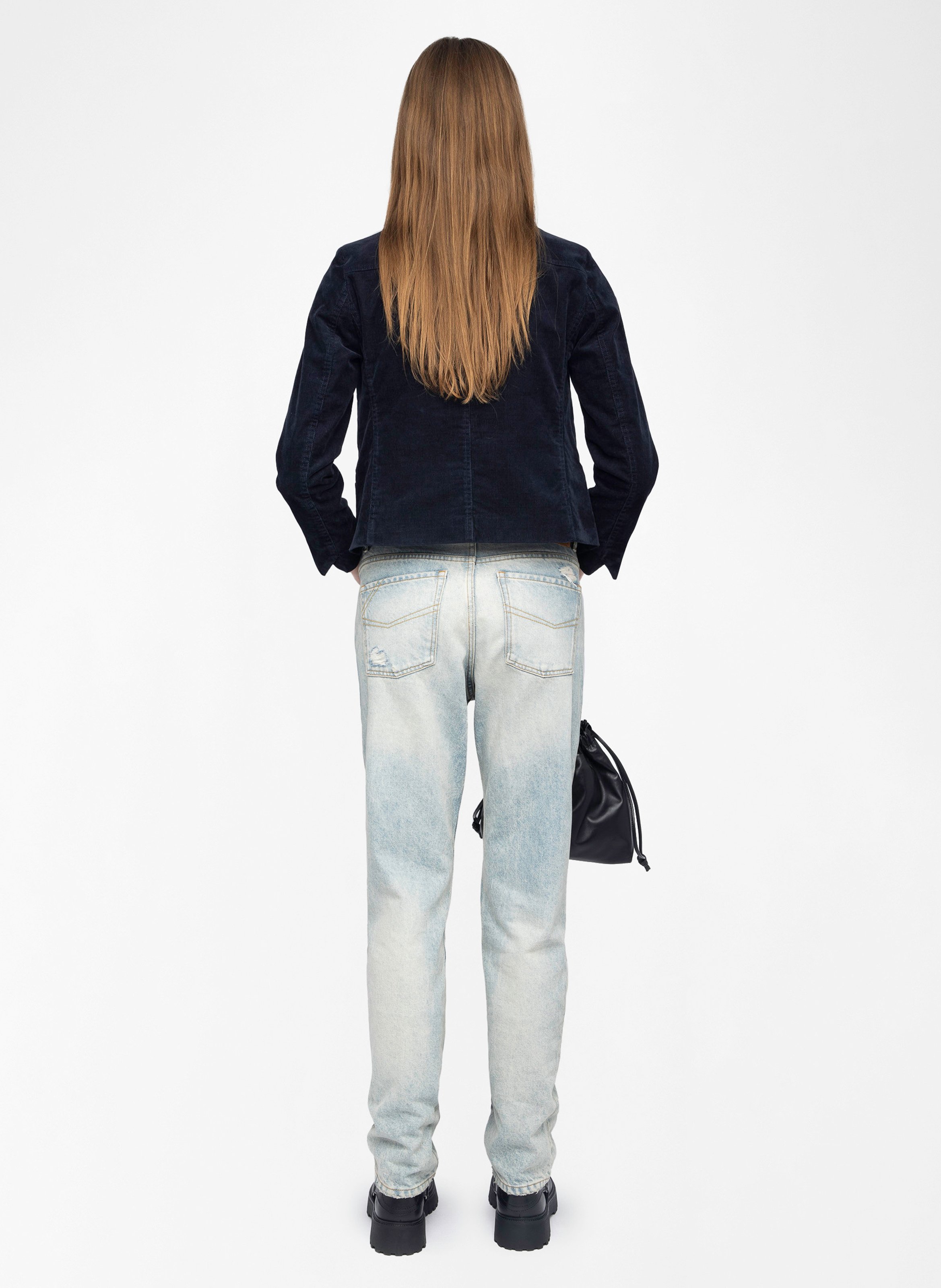 Blouson col classique en coton mélangé liam ZADIG&VOLTAIRE Bleu