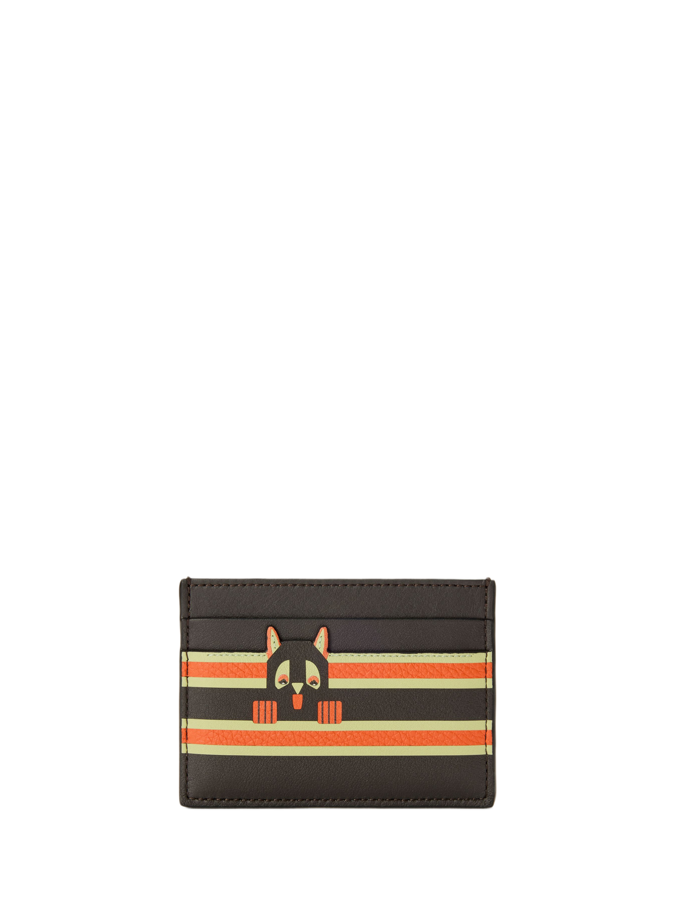 LOEWE x Louis Wain - Porte-cartes simple Futurist Cat en cuir de veau classique LOEWE Multicolore