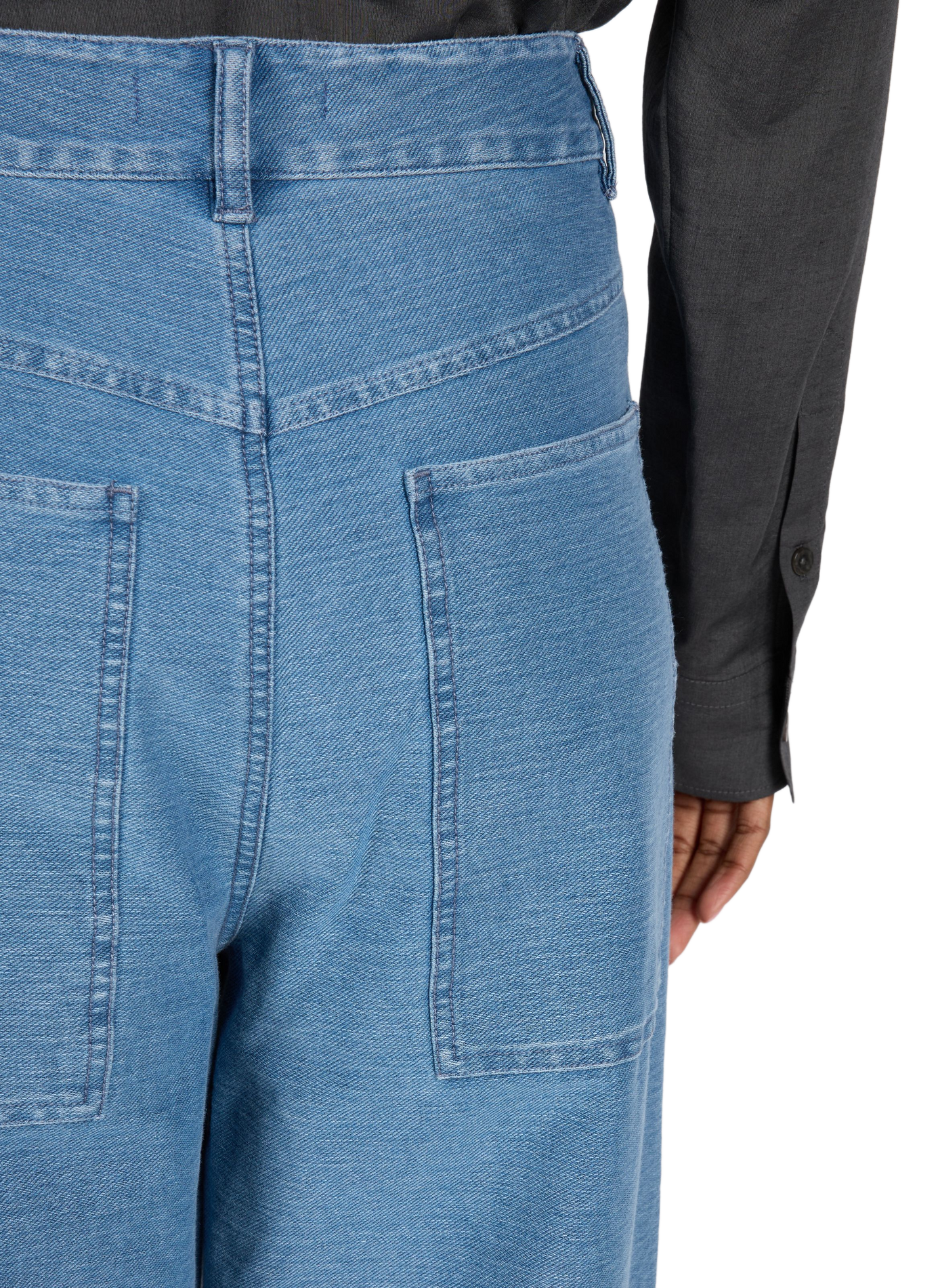 Wide-leg cotton blend jeans TIBI Blue