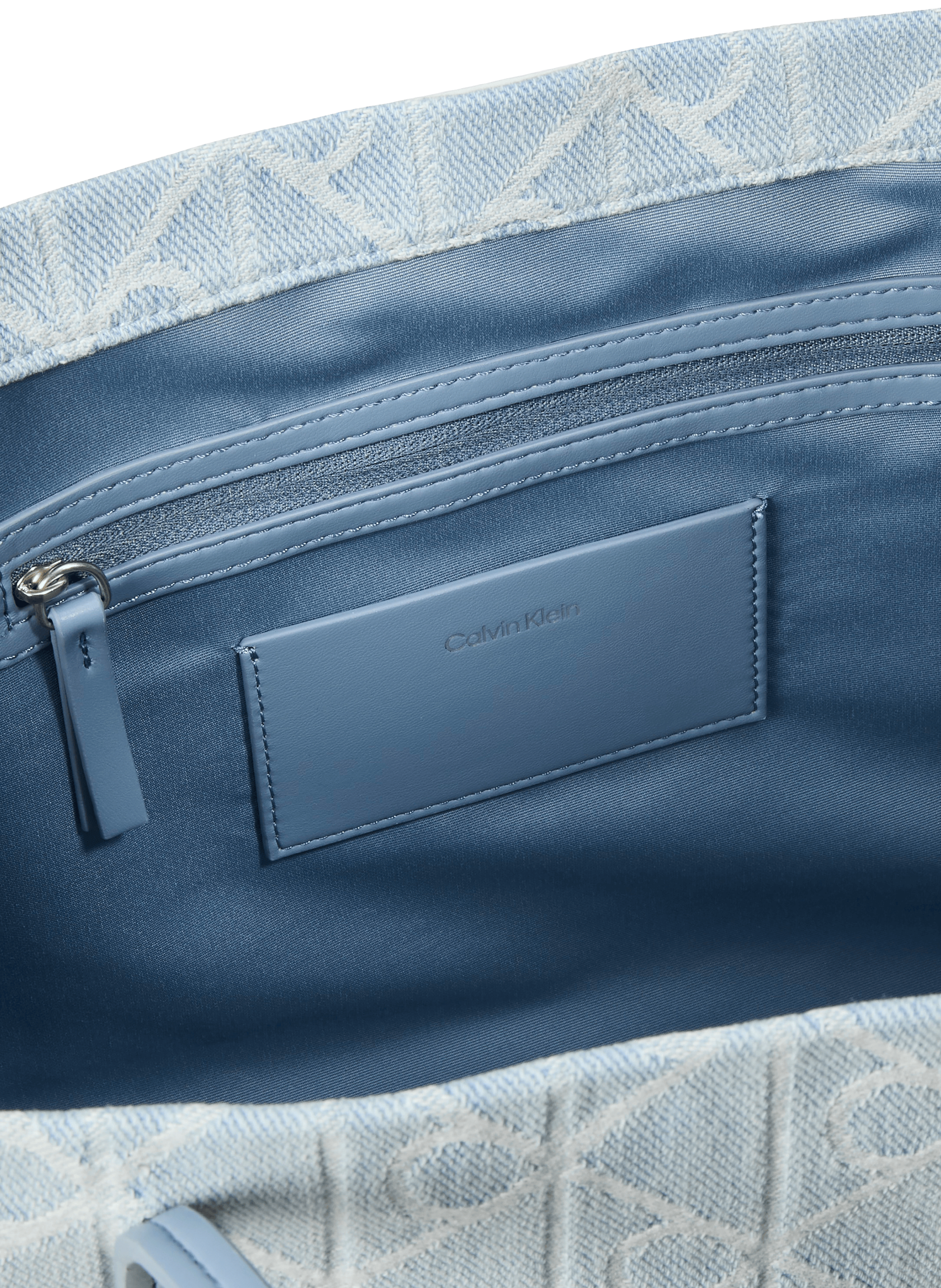 Sac cabas logo demin jacquard en coton CALVIN KLEIN Bleu