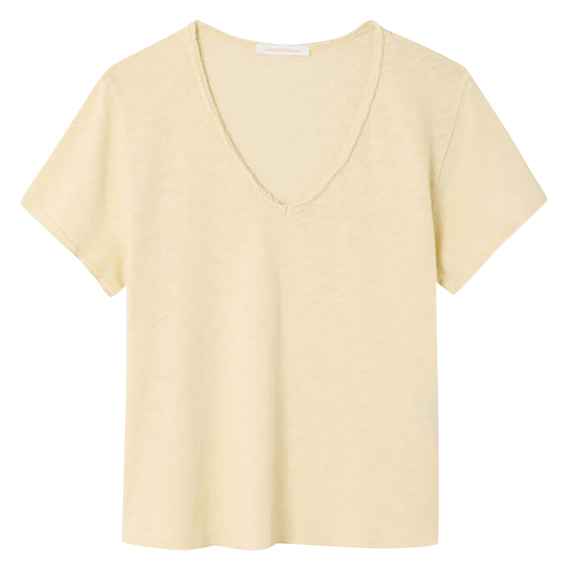 Tee-shirt droit col v en coton sonoma AMERICAN VINTAGE Jaune