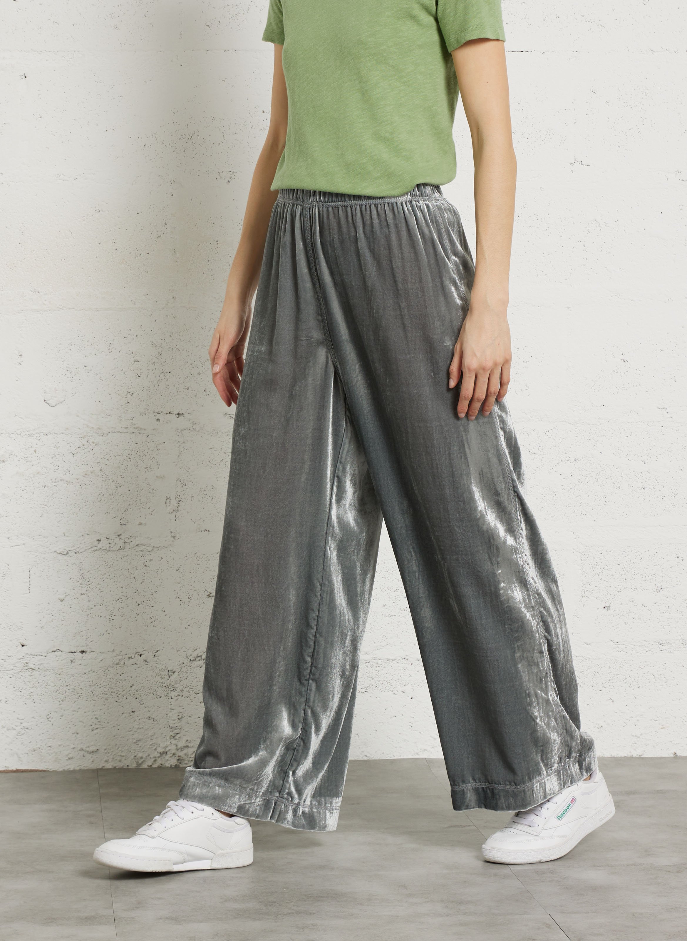 Jogging large en velours uni ankaz AMERICAN VINTAGE Gris