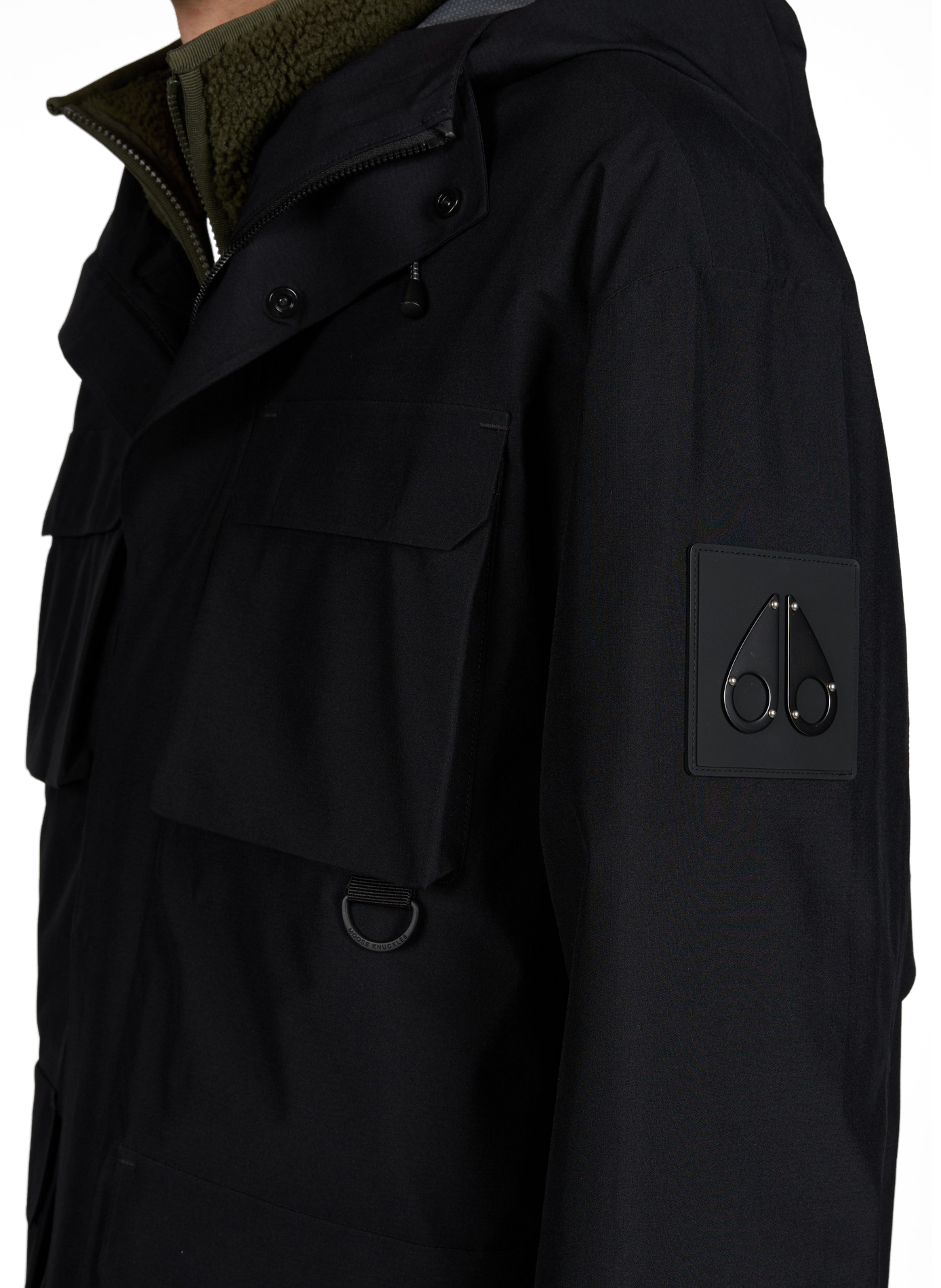 Hooded waterproof jacket MOOSE KNUCKLES Black