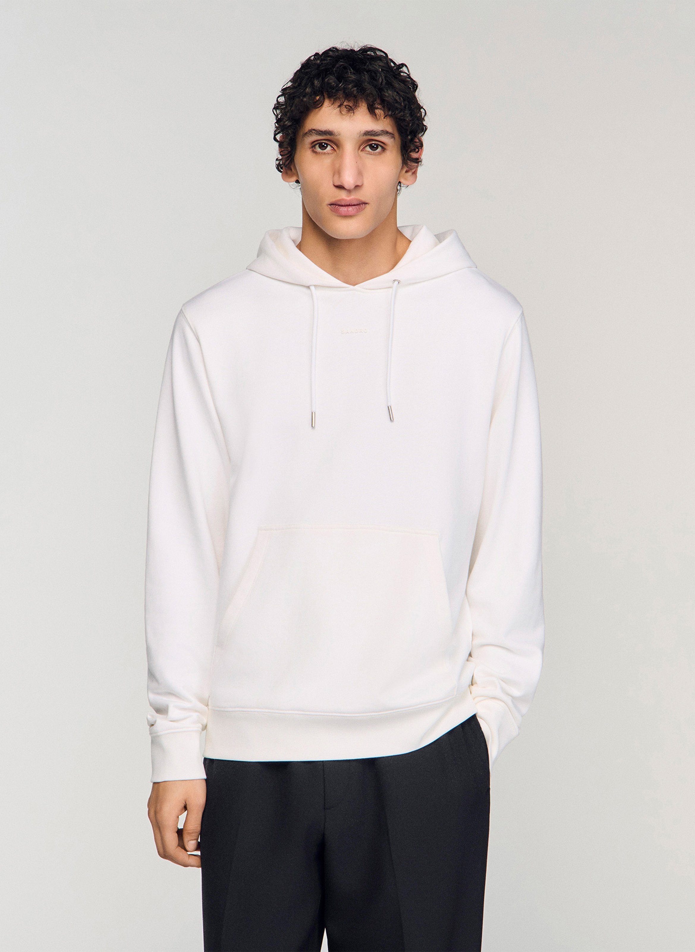 Sweat droit en coton SANDRO Blanc