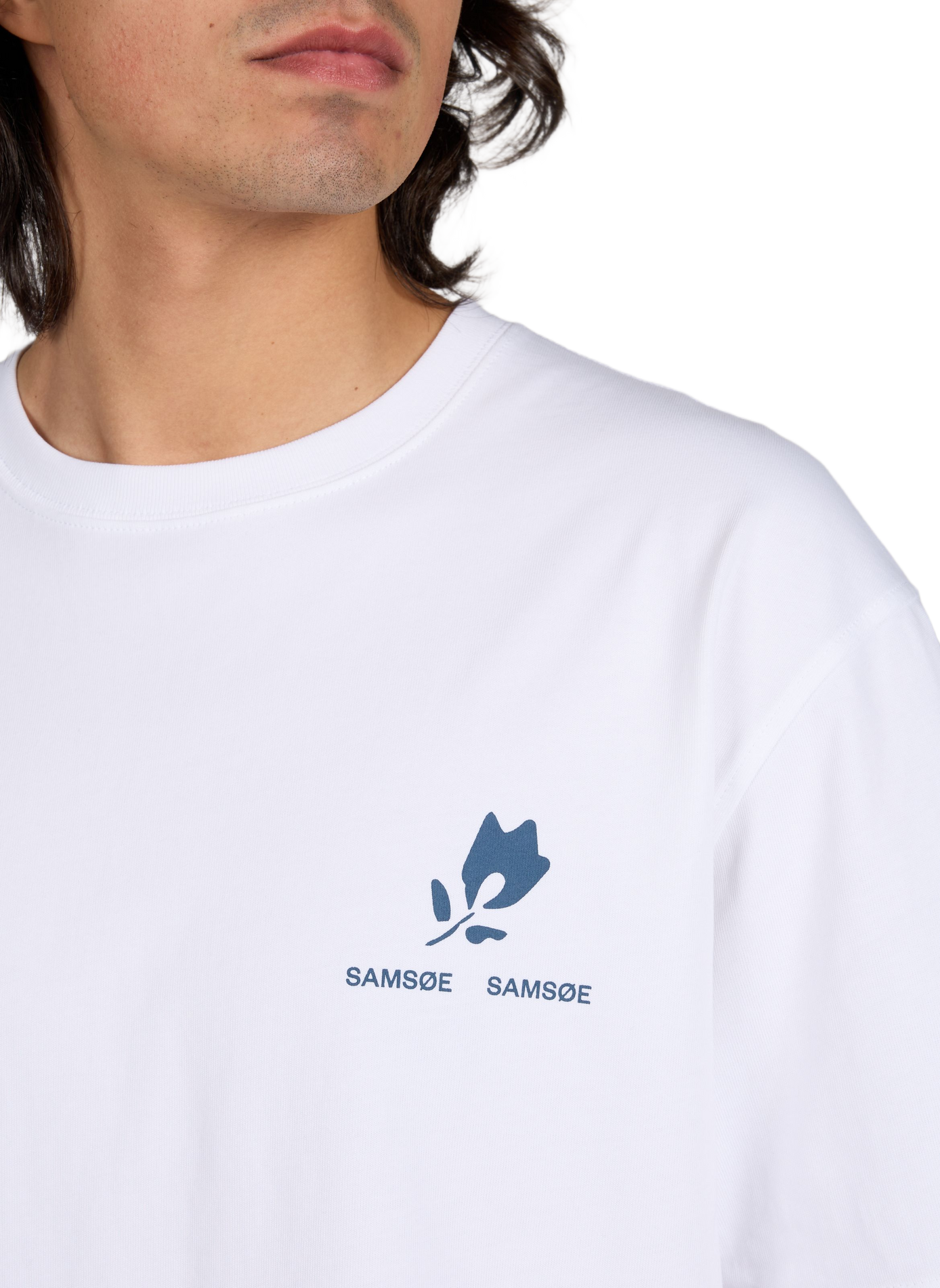 T-shirt imprimé en coton organique SAMSOE SAMSOE Bleu