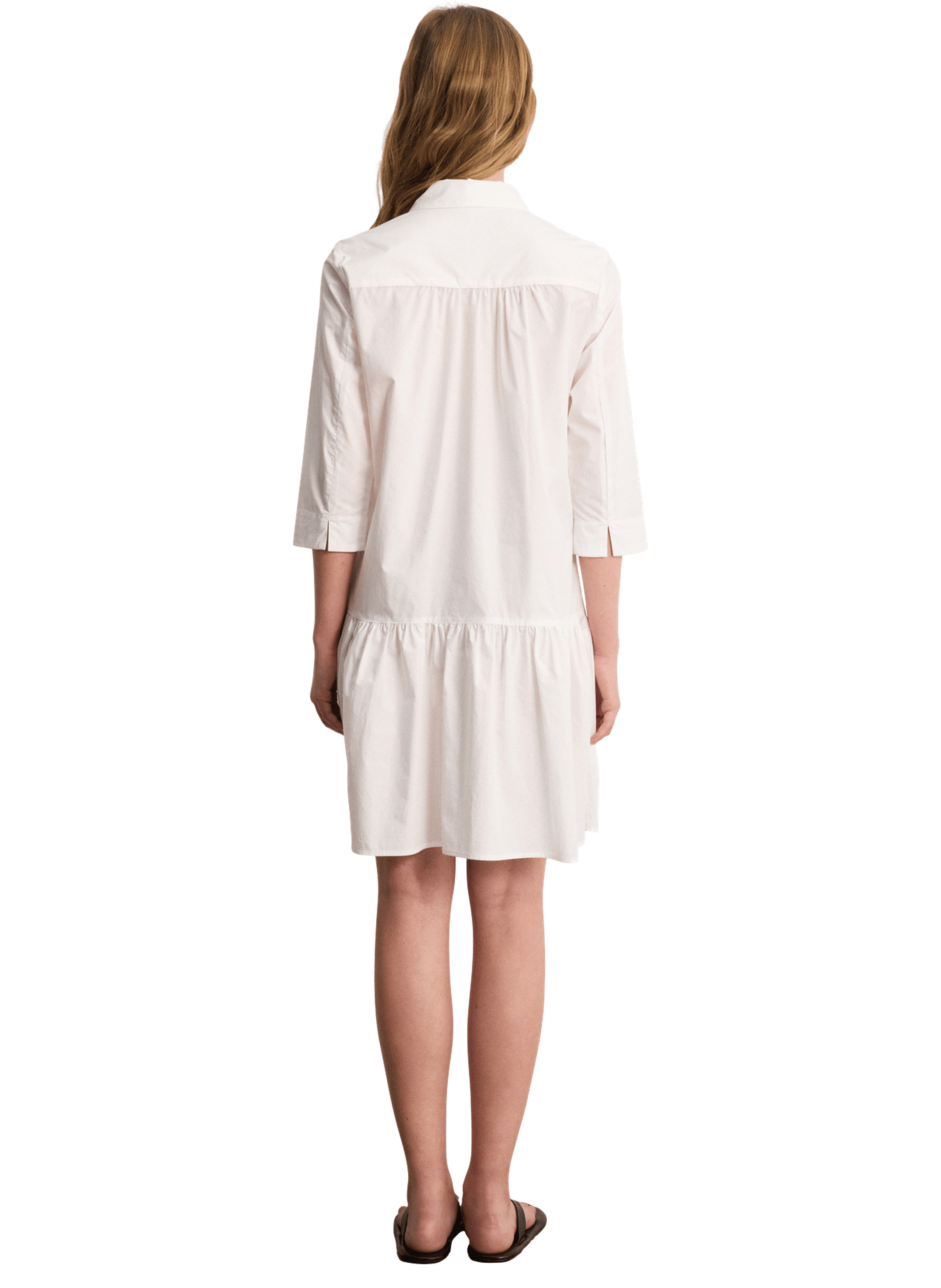 Robe chemise volantée en coton - amara PABLO Blanc