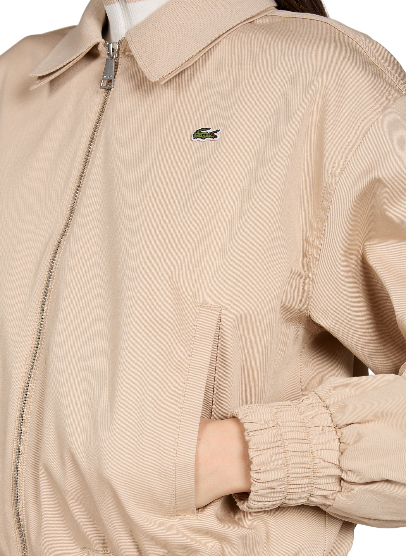 Stretch cotton gabardine jacket LACOSTE Beige