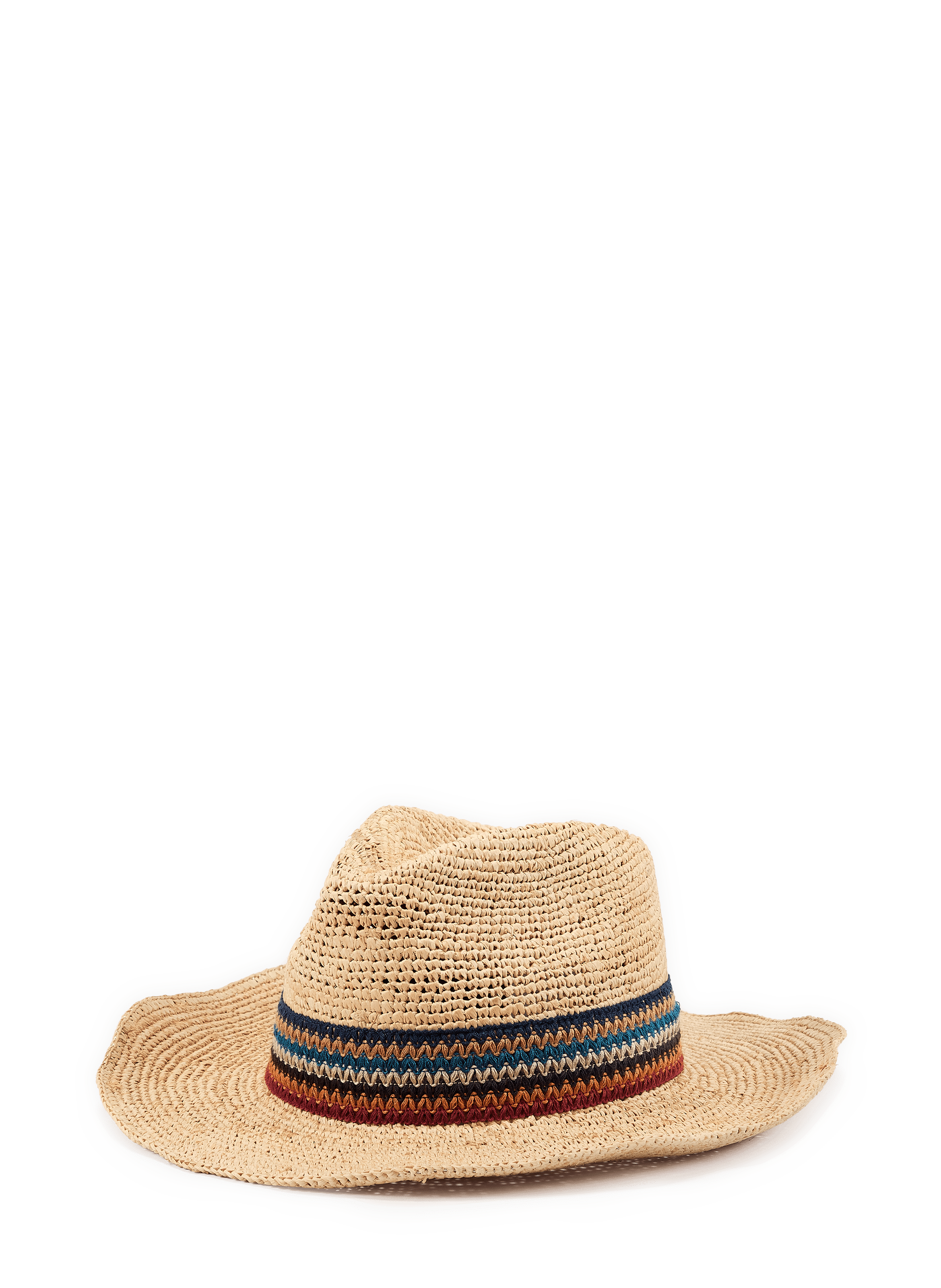 Chapeau à rayures en raphia AU PRINTEMPS PARIS Beige