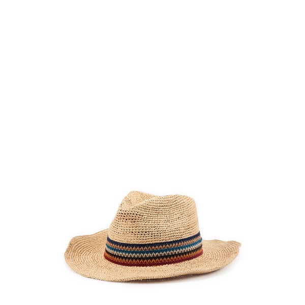 Chapeau à rayures en raphia Chapeau à rayures en raphia