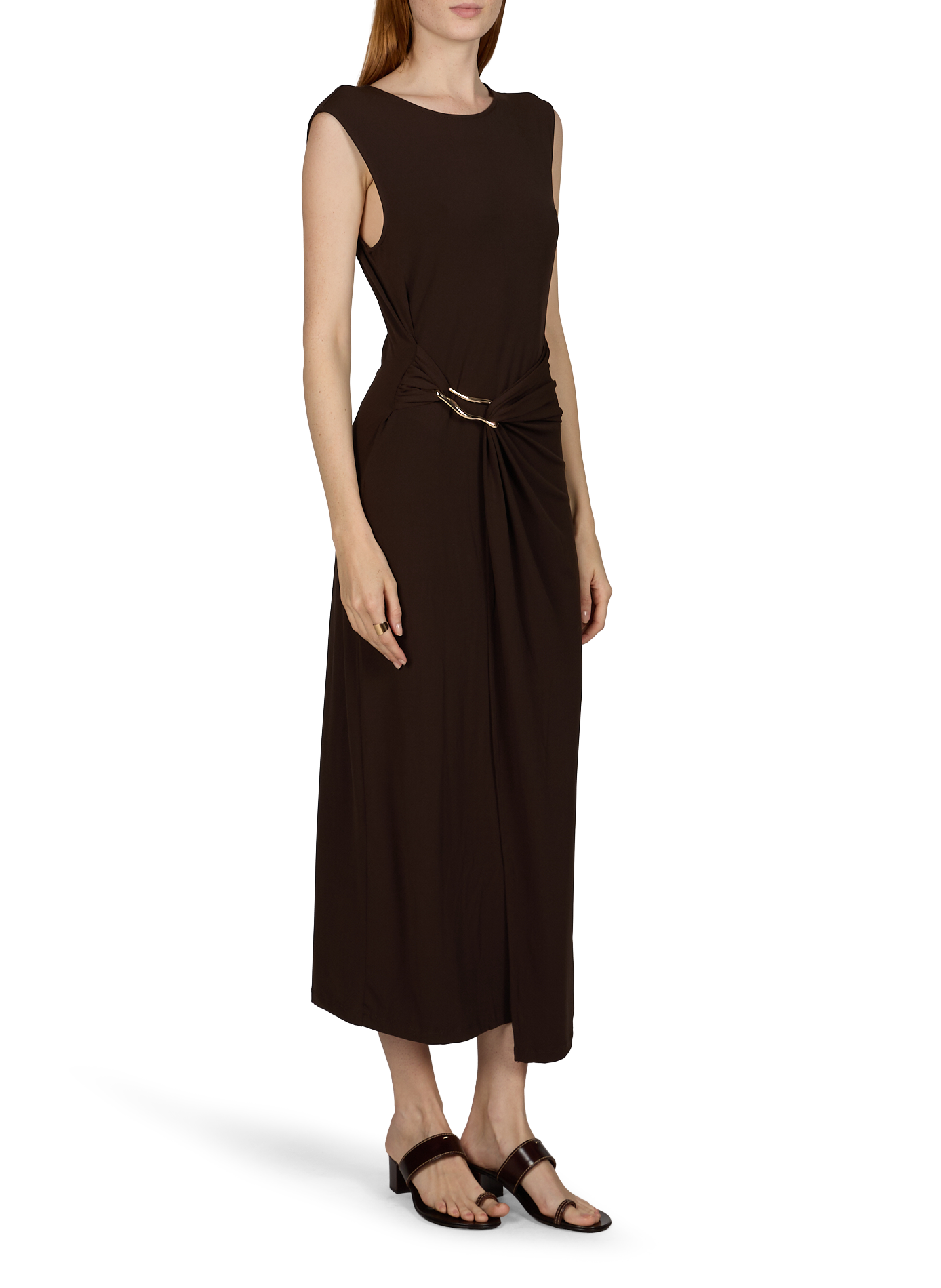 Sleeveless Midi Dress with Round Neck VILA Black