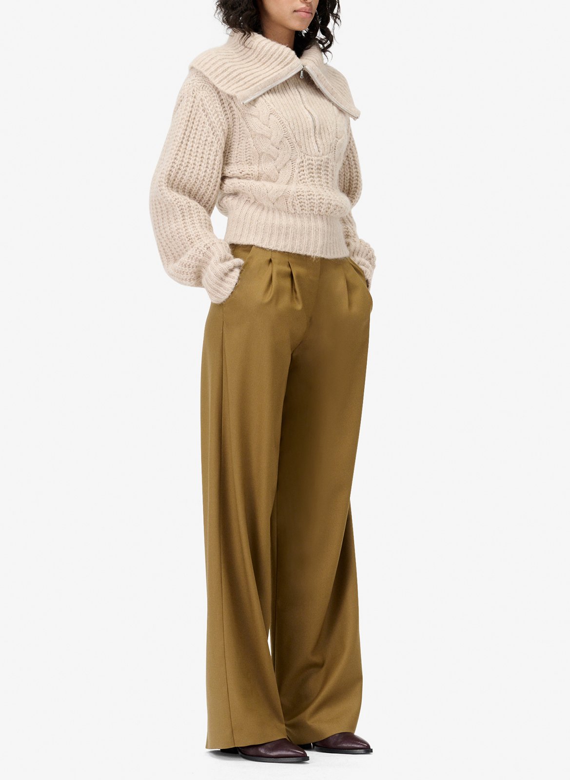 Straight wool corduroy pants IRO Brown