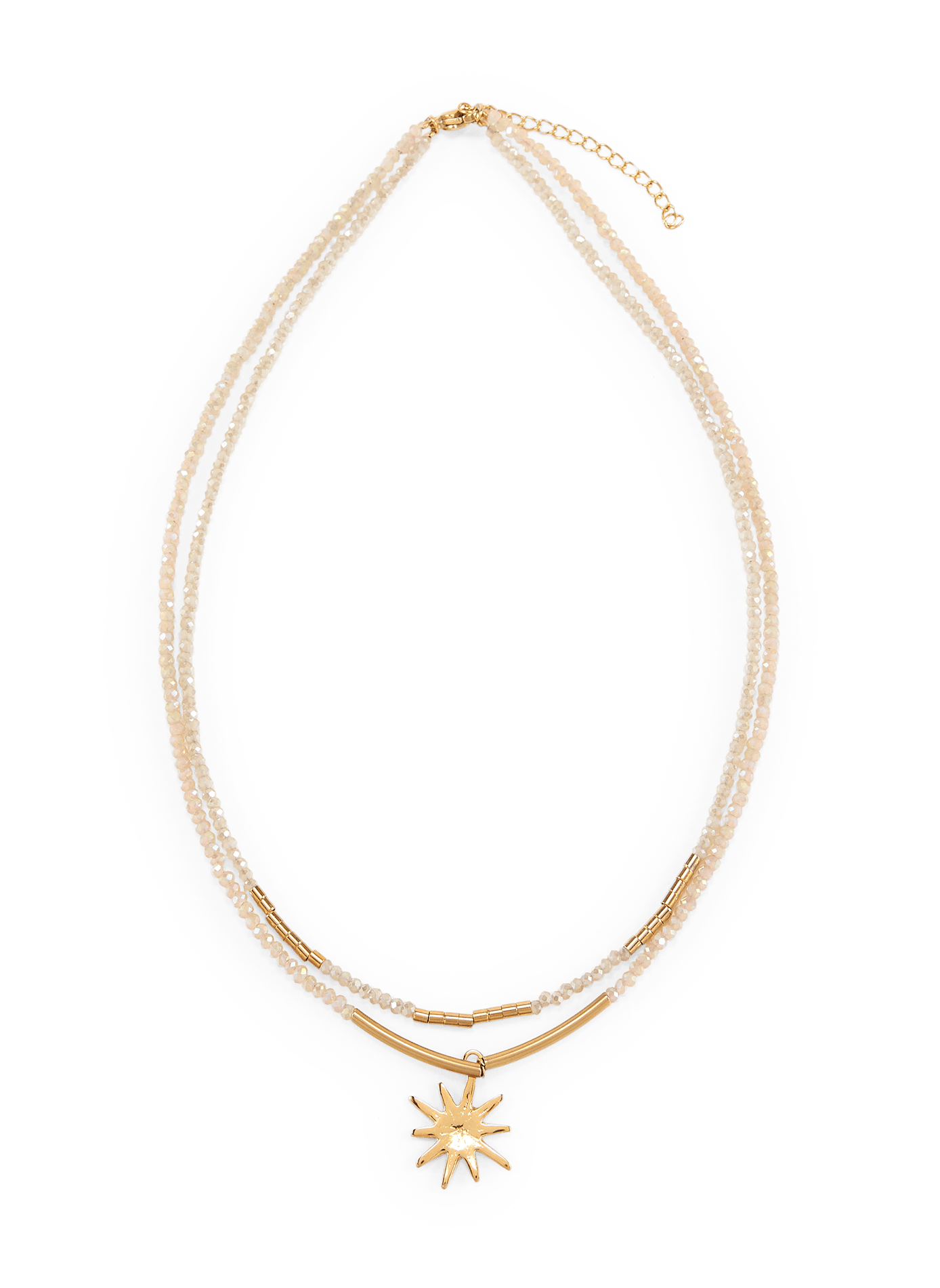 Mini Perlen Sonnenblume Halskette AU PRINTEMPS PARIS Beige