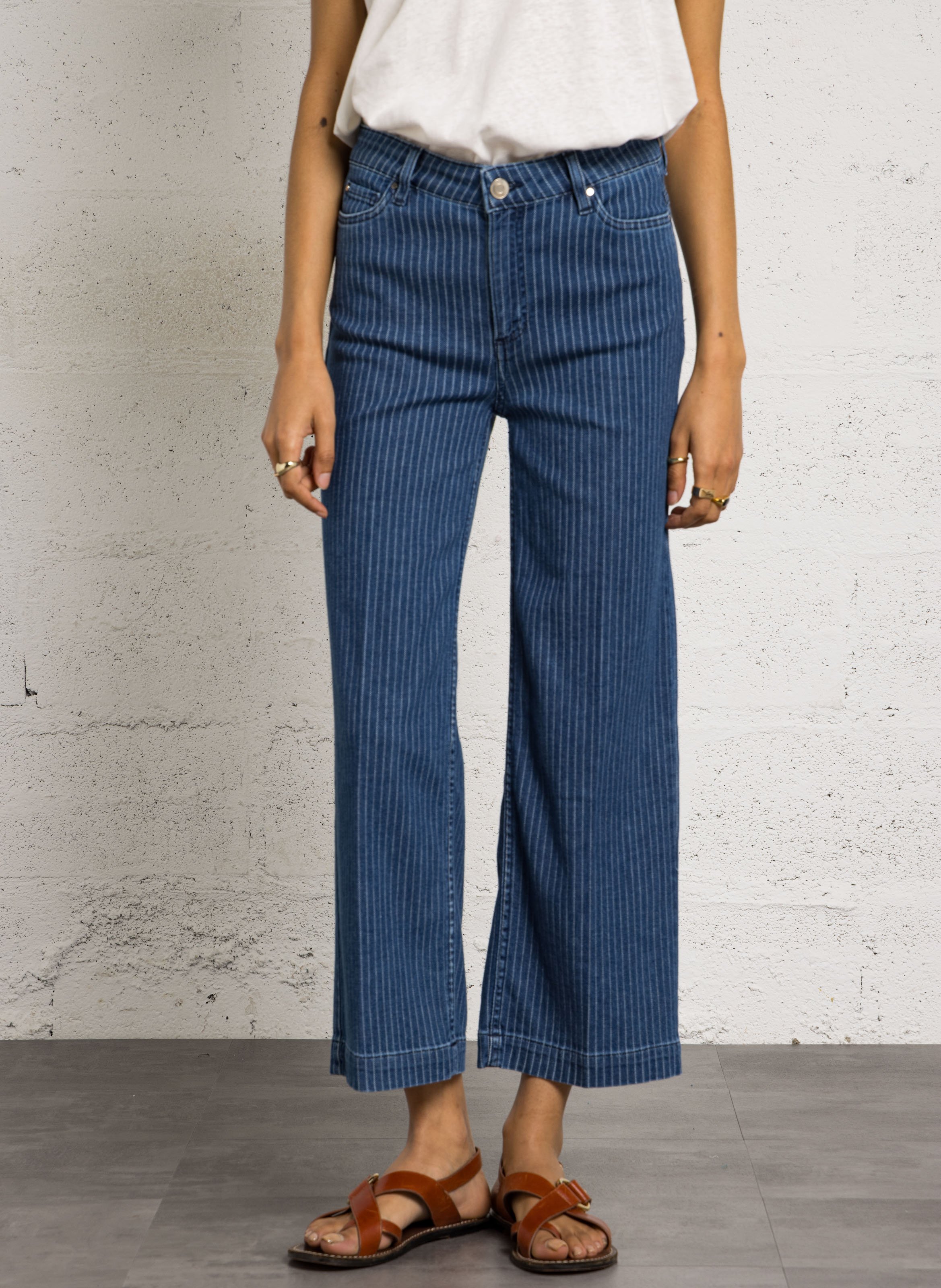 Jean droit rayé rosie MAISON 123 Bleu