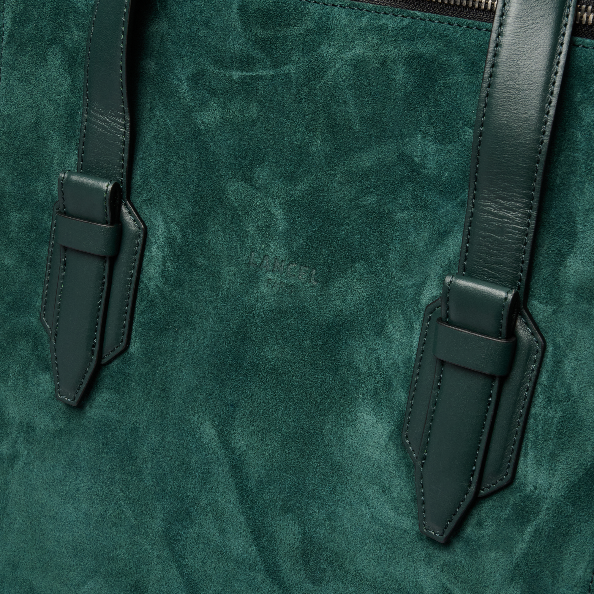 Sac weekend zippé charlie de lancel en cuir LANCEL Vert