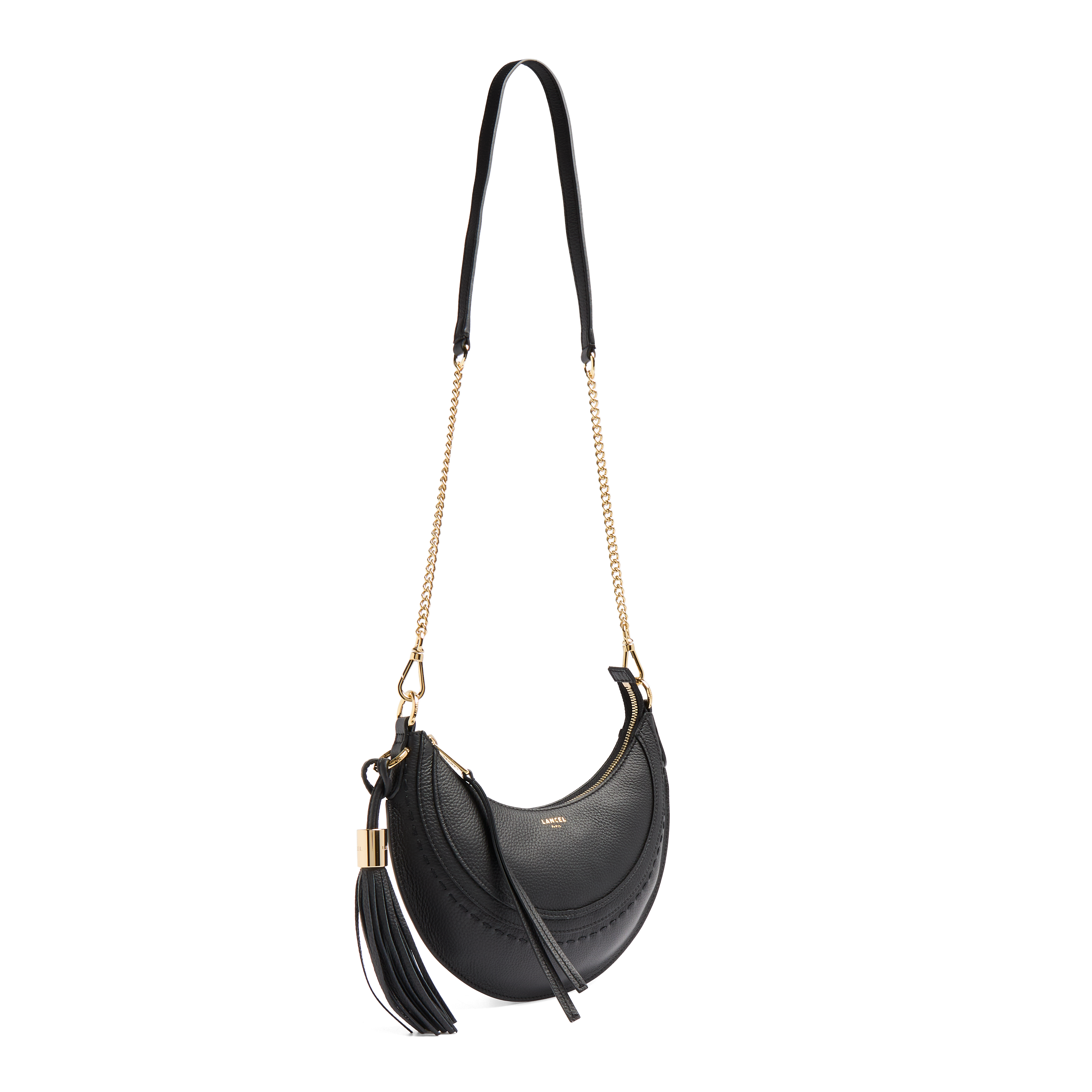 Sac hobo hoboheme de lancel en cuir de vachette graine LANCEL Noir