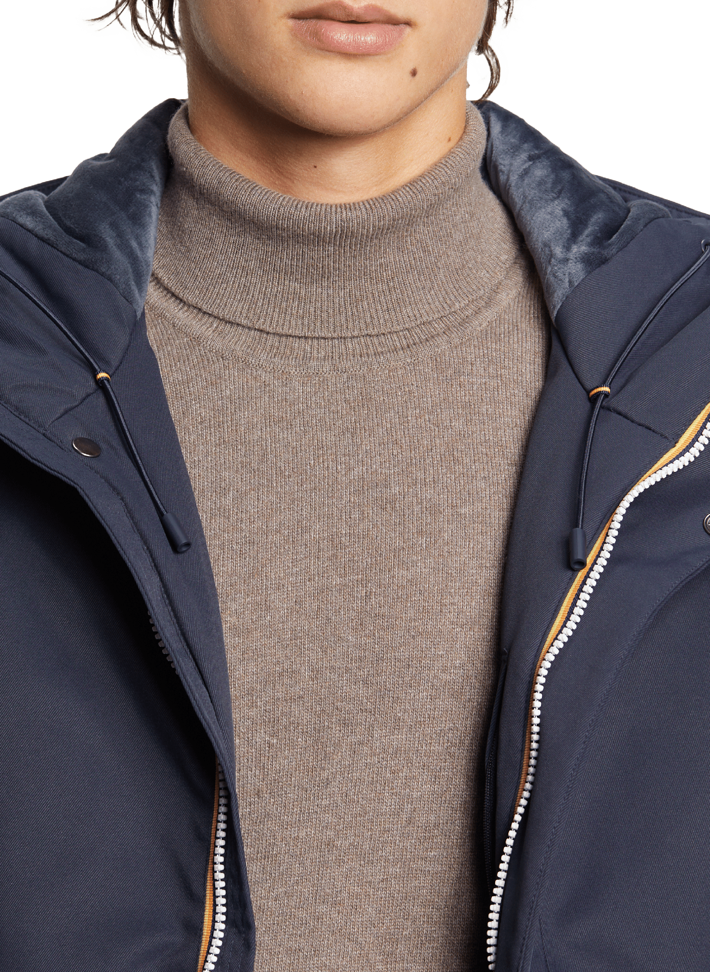 Parka droite à capuche | Bleu K-WAY Homme