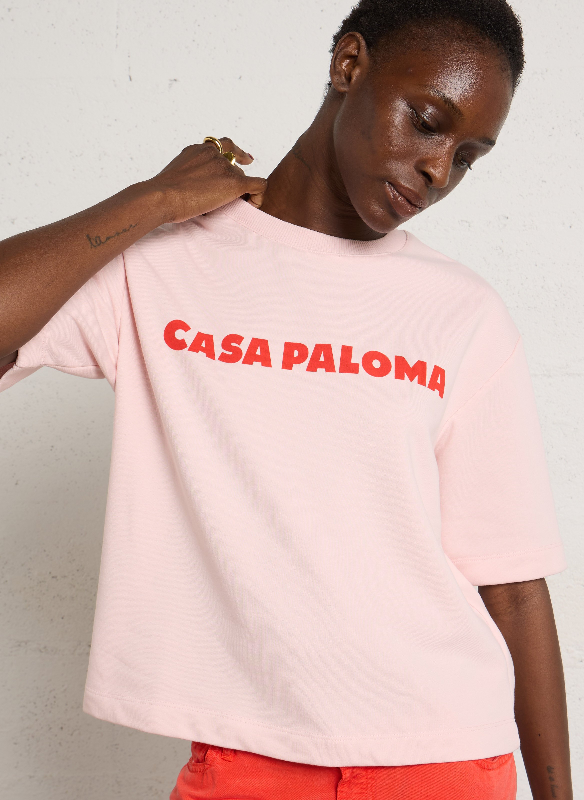 Sweat oversize en coton mélangé loma MAISON 123 Rose