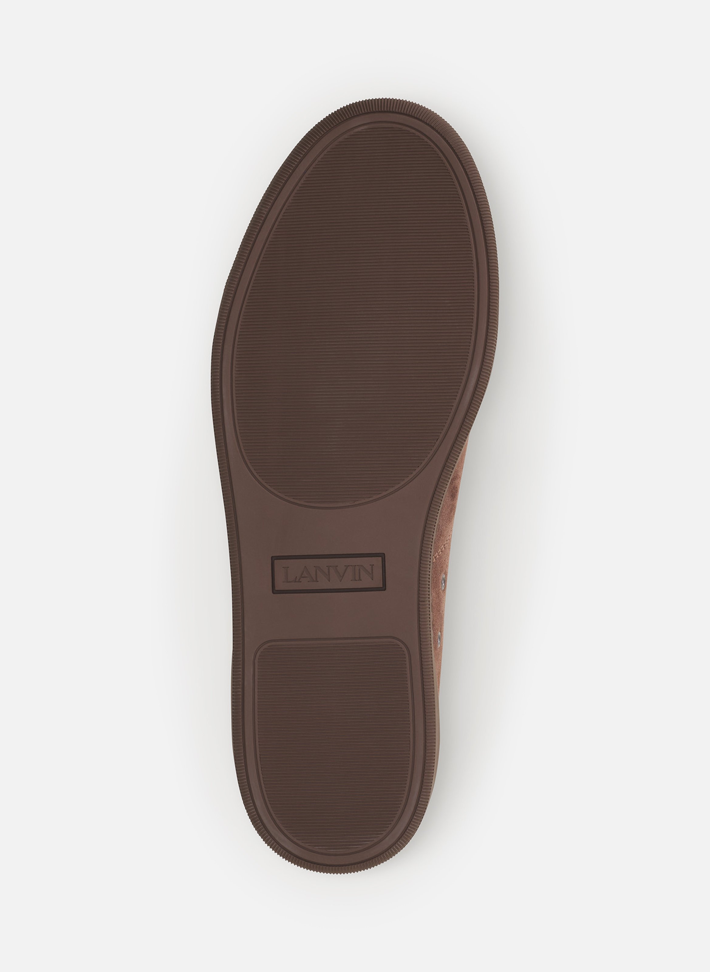 Sneakers dbb1 en suede et cuir vernis LANVIN Marron