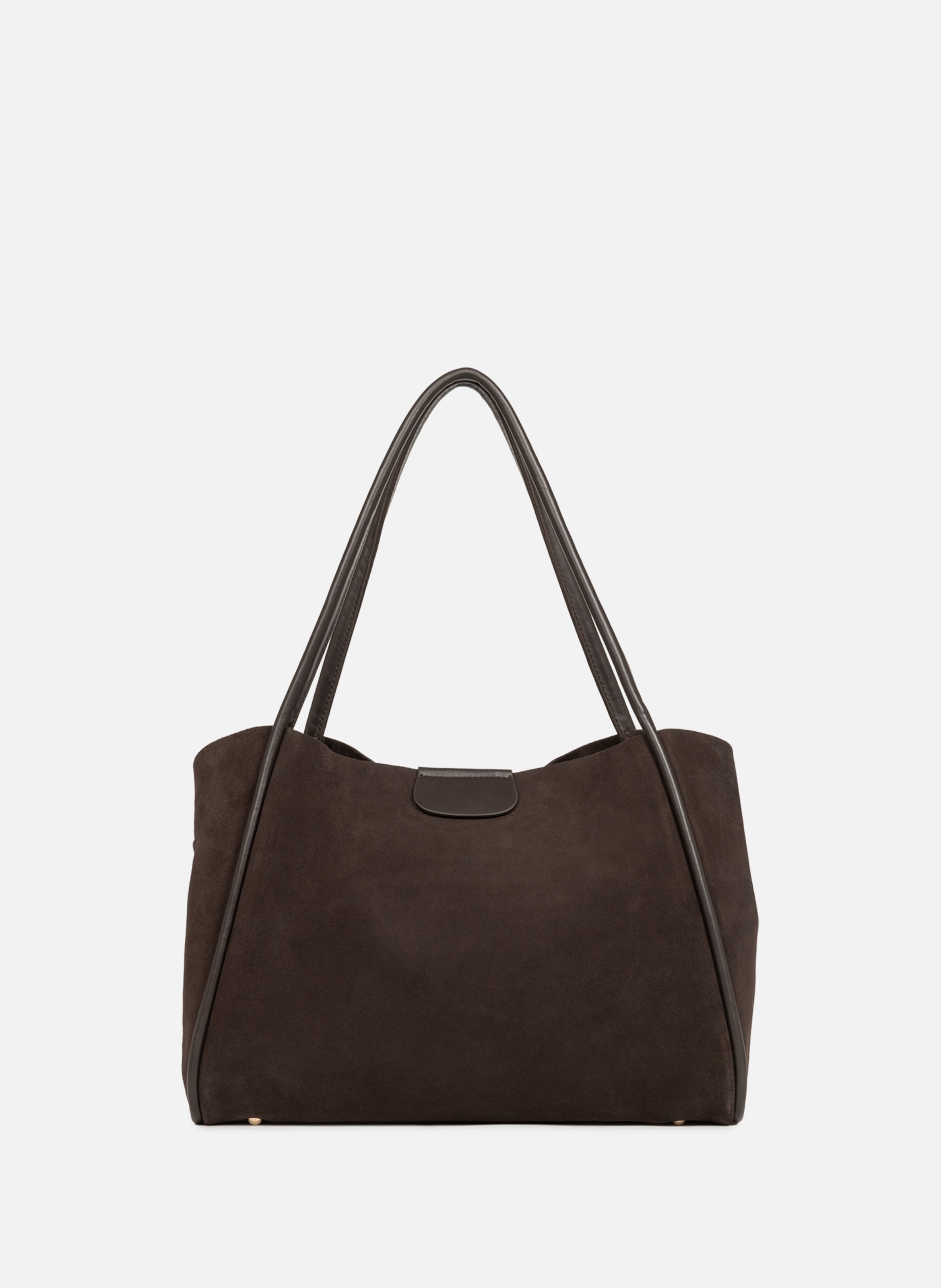 Grand sac cabas épaule - suède ida LANCASTER Marron