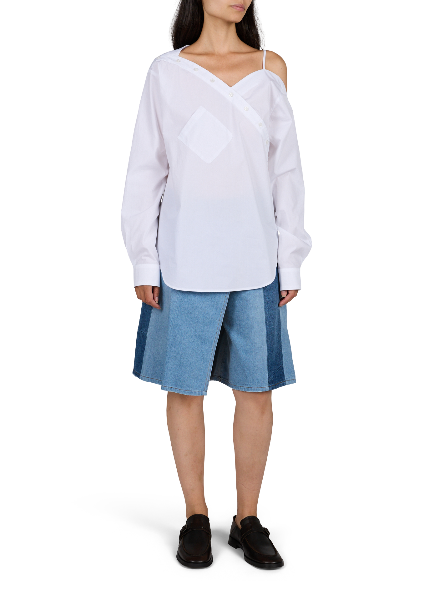 Kurzer Midirock aus Baumwolle COPERNI Blau