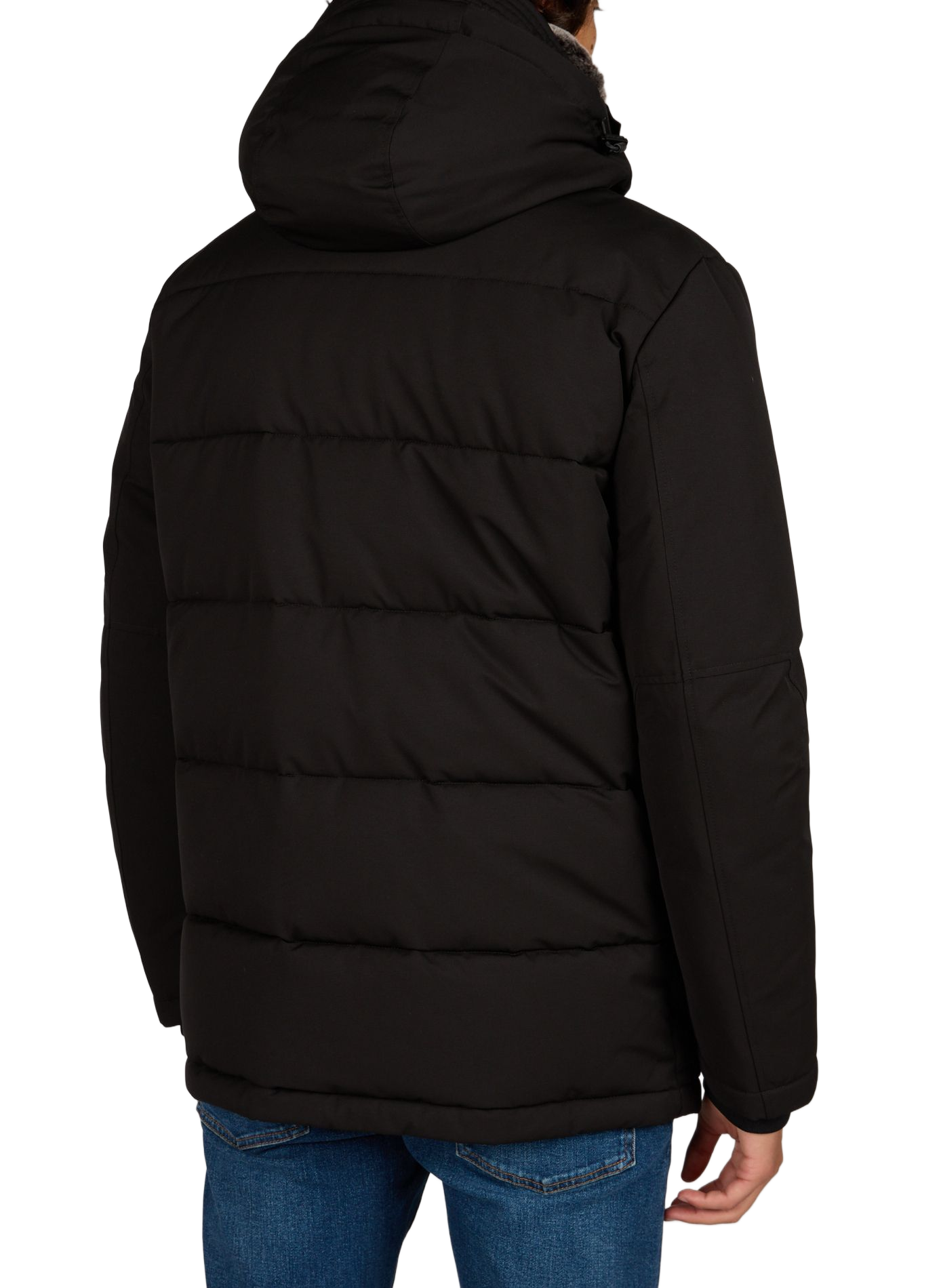 Oversized gewatteerde jas met capuchon STRELLSON Zwart
