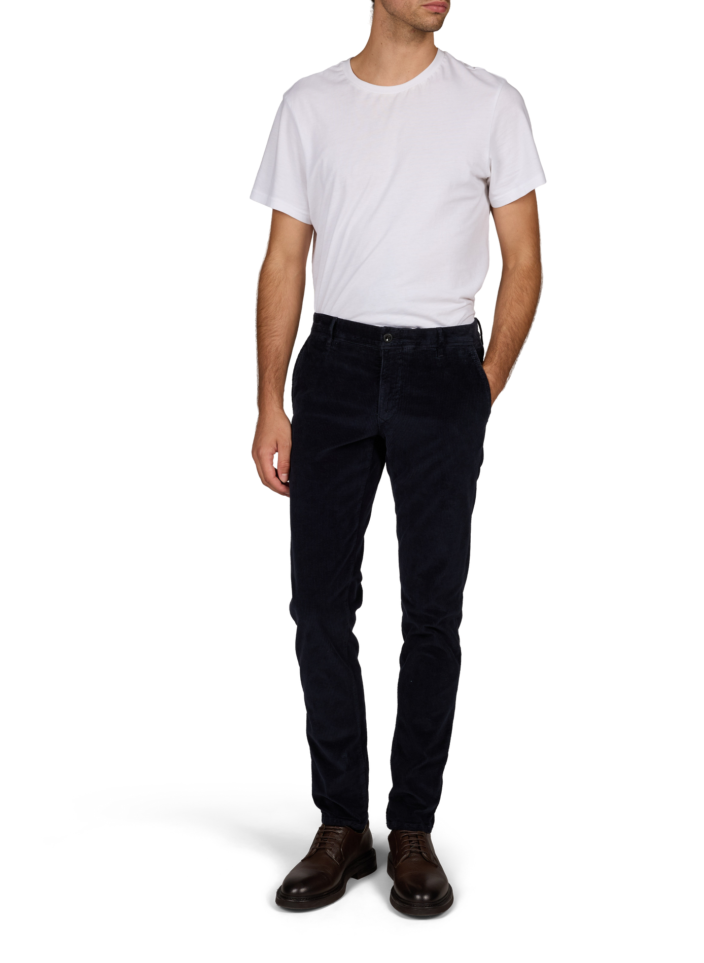 Pantalon côtelé large en coton mélangé SLOWEAR Bleu