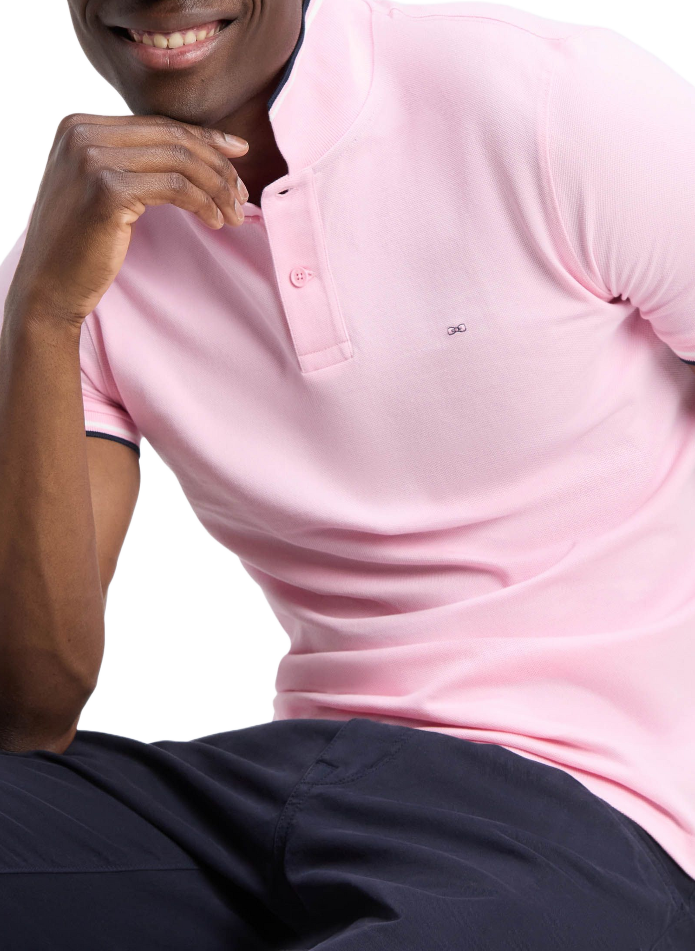 Polo droit à logo brodé en coton EDEN PARK Rosa