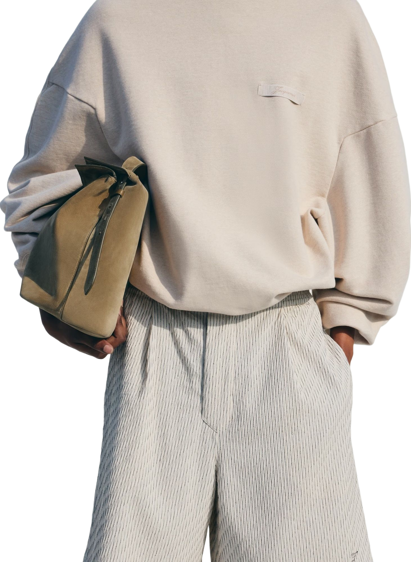 Le sweatshirt Ruban ample en coton JACQUEMUS Beige