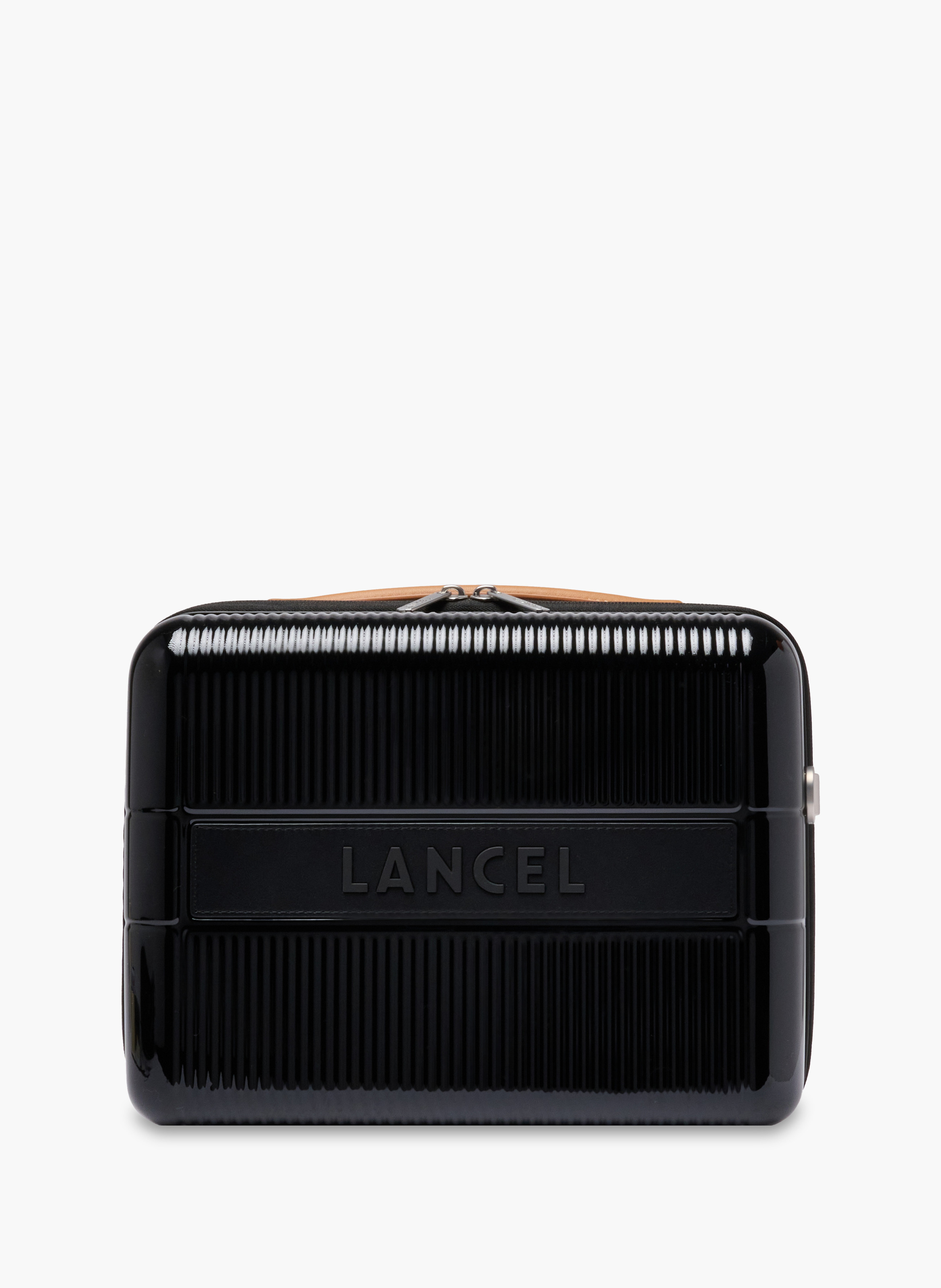 Vanity case zippé empreinte de lancel en polycarbonate et cuir LANCEL Noir