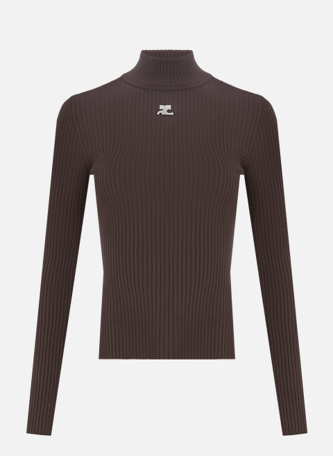 Reissue ribbed high-neck sweater BrownCOURRÈGES 