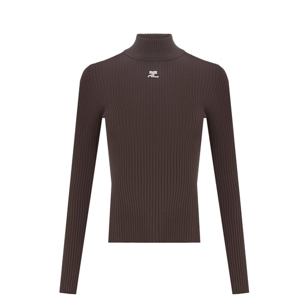 Pull Réédition col montant côtelé