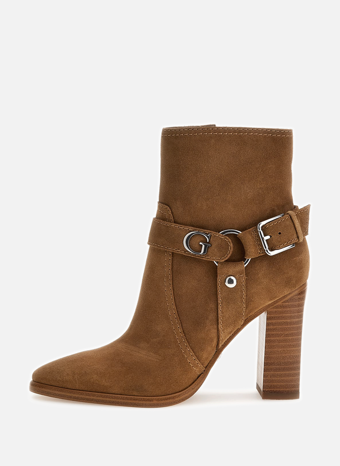 Lanky suede leather ankle boots GUESS
