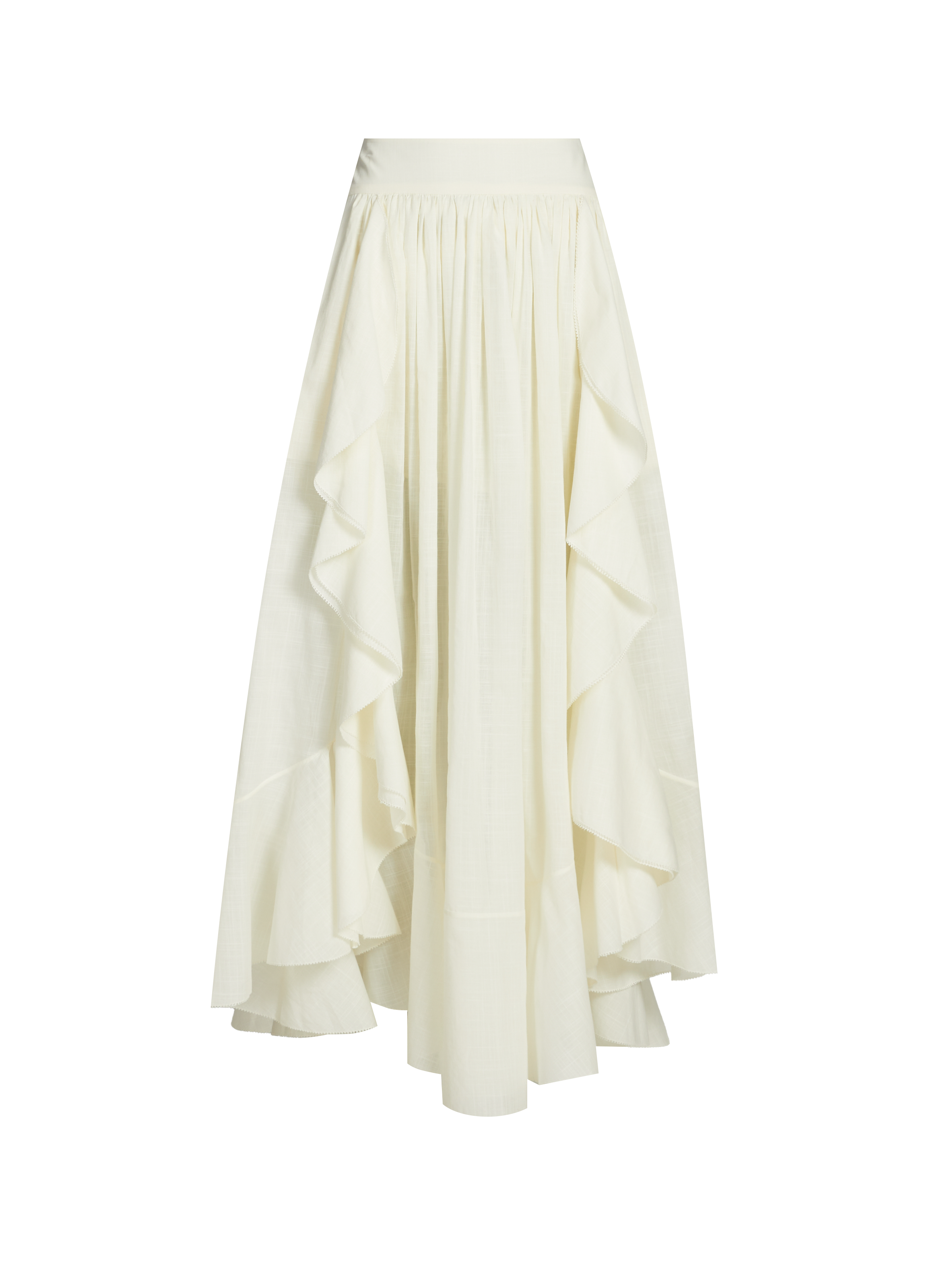 Jupe longue à volants Acacia ZIMMERMANN Beige