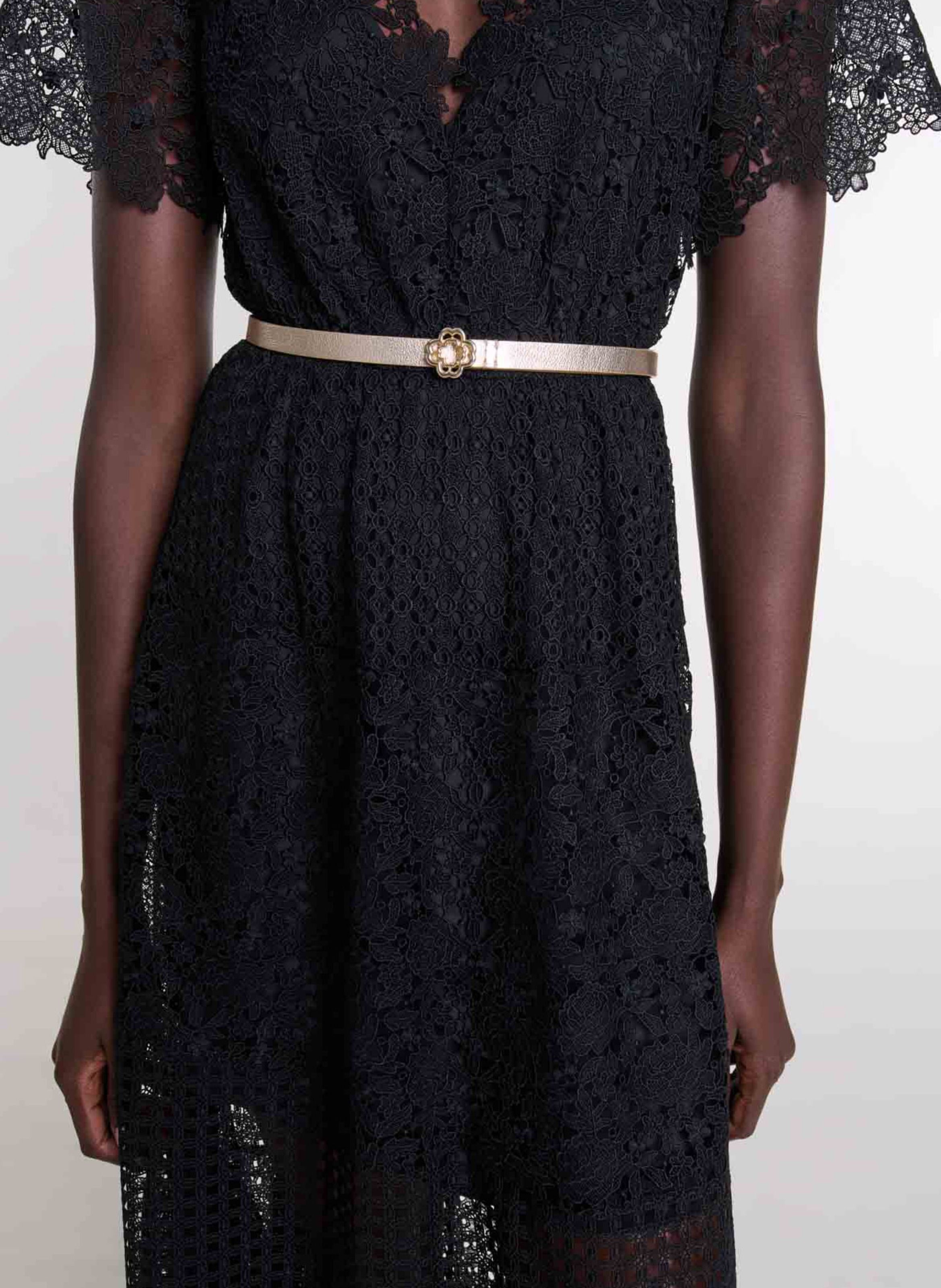 Ceinture fine métallisée MAJE Doré