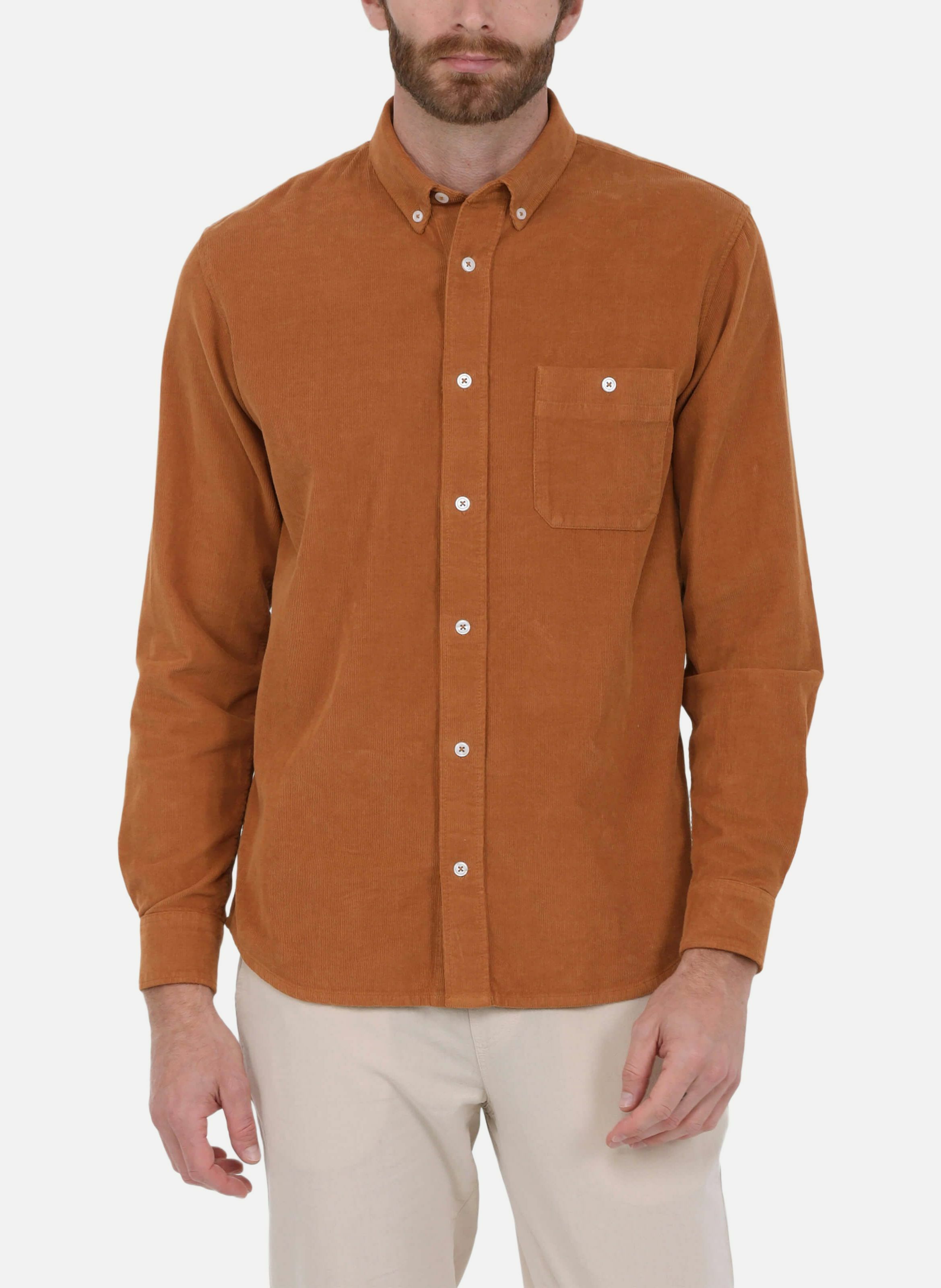 Chemise  en velours côtelé GILI'S Marron