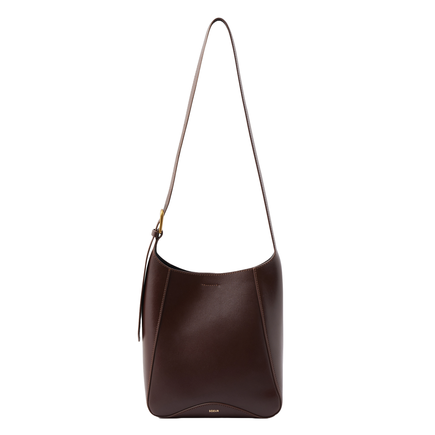 Sac bandoulière en cuir uma mini SOEUR Marron