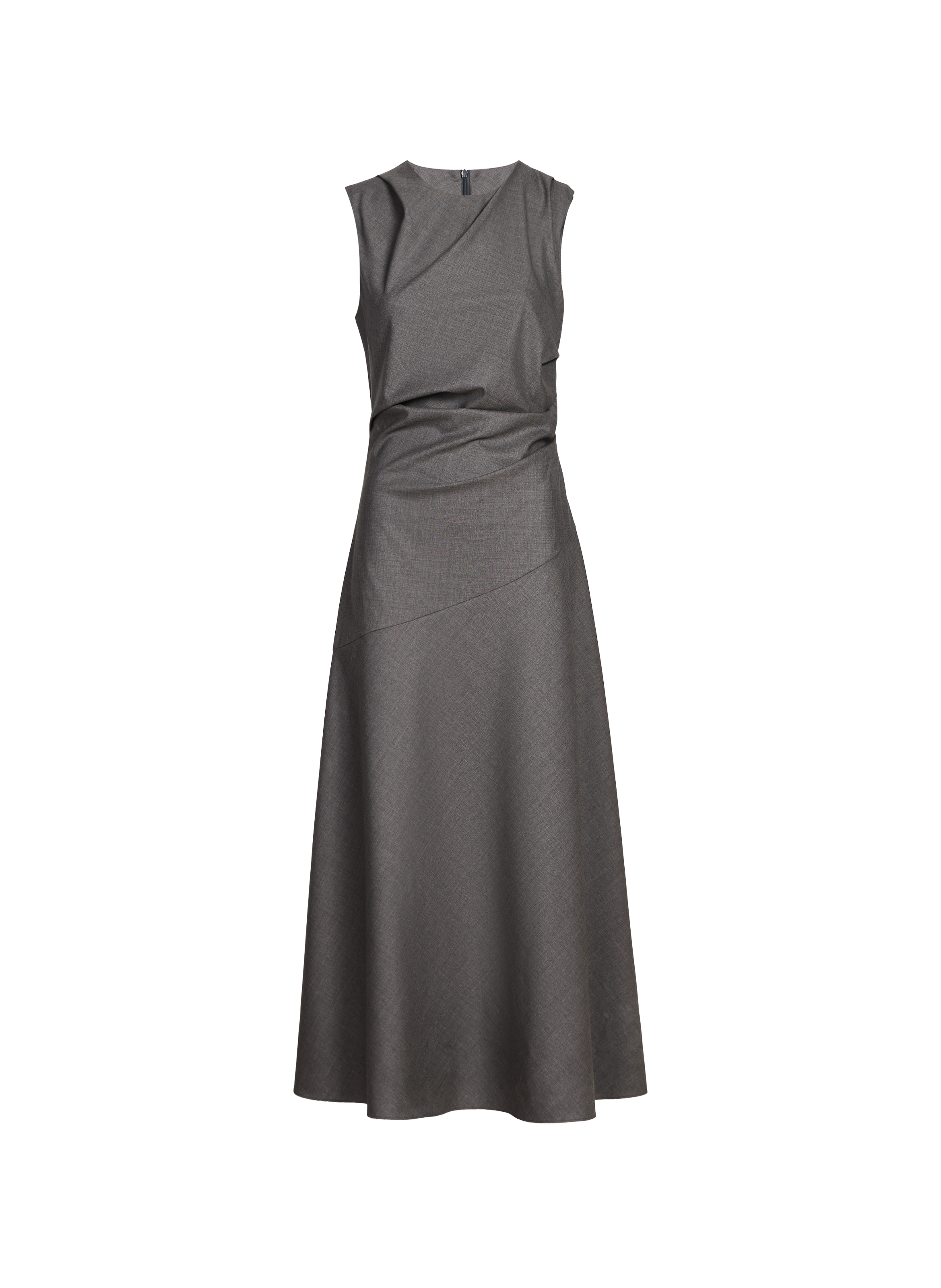 Robe longue drapée en laine vierge ROHE FRAMES Gris