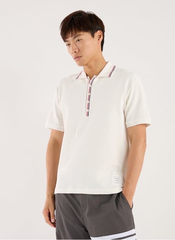 Cotton polo shirt White by THOM BROWNE THOM BROWNE Cotton polo shirt White