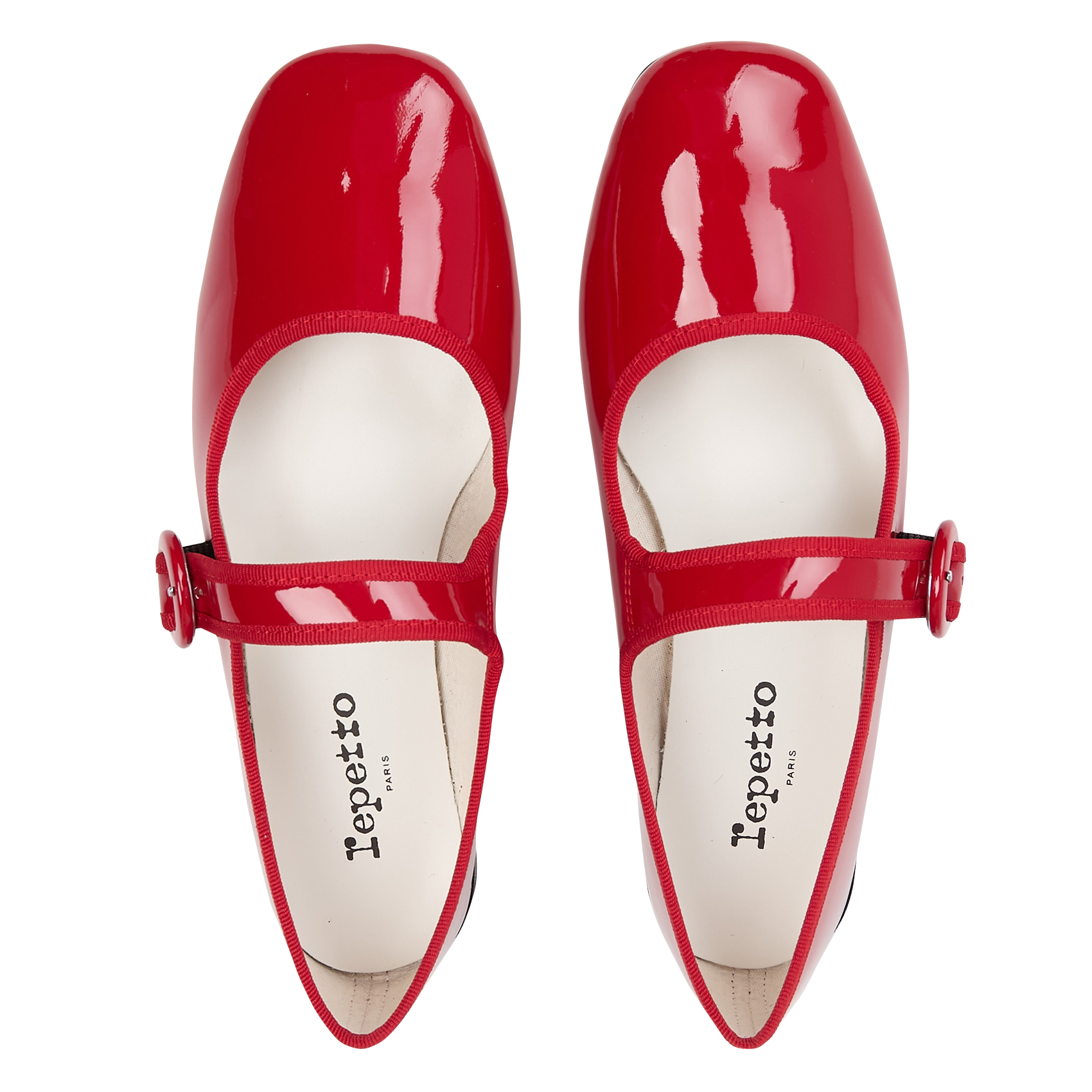 Babies en cuir vernis georgia REPETTO Rouge