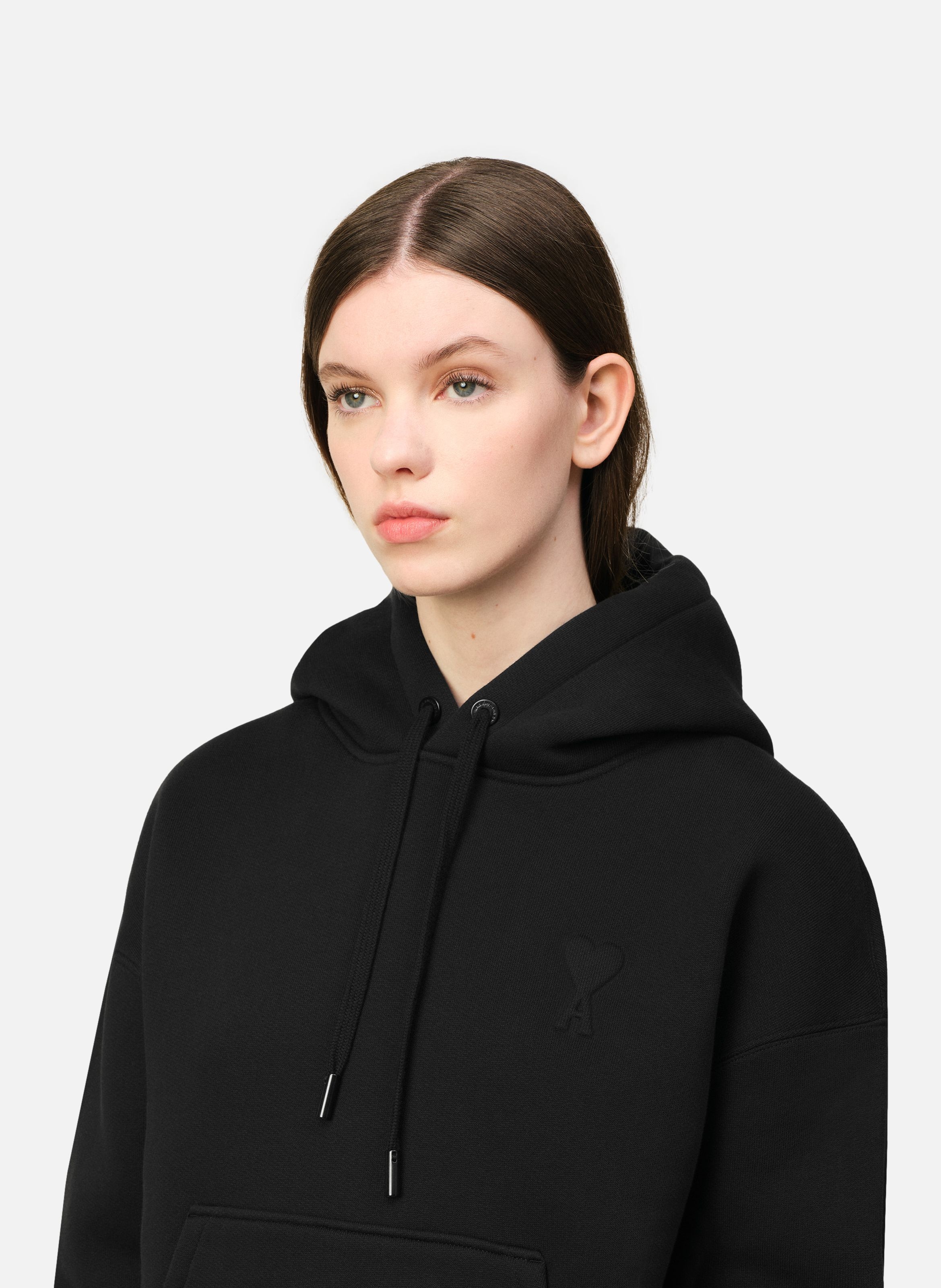 Sweatshirt à capuche ami de coeur unisexe AMI PARIS Noir