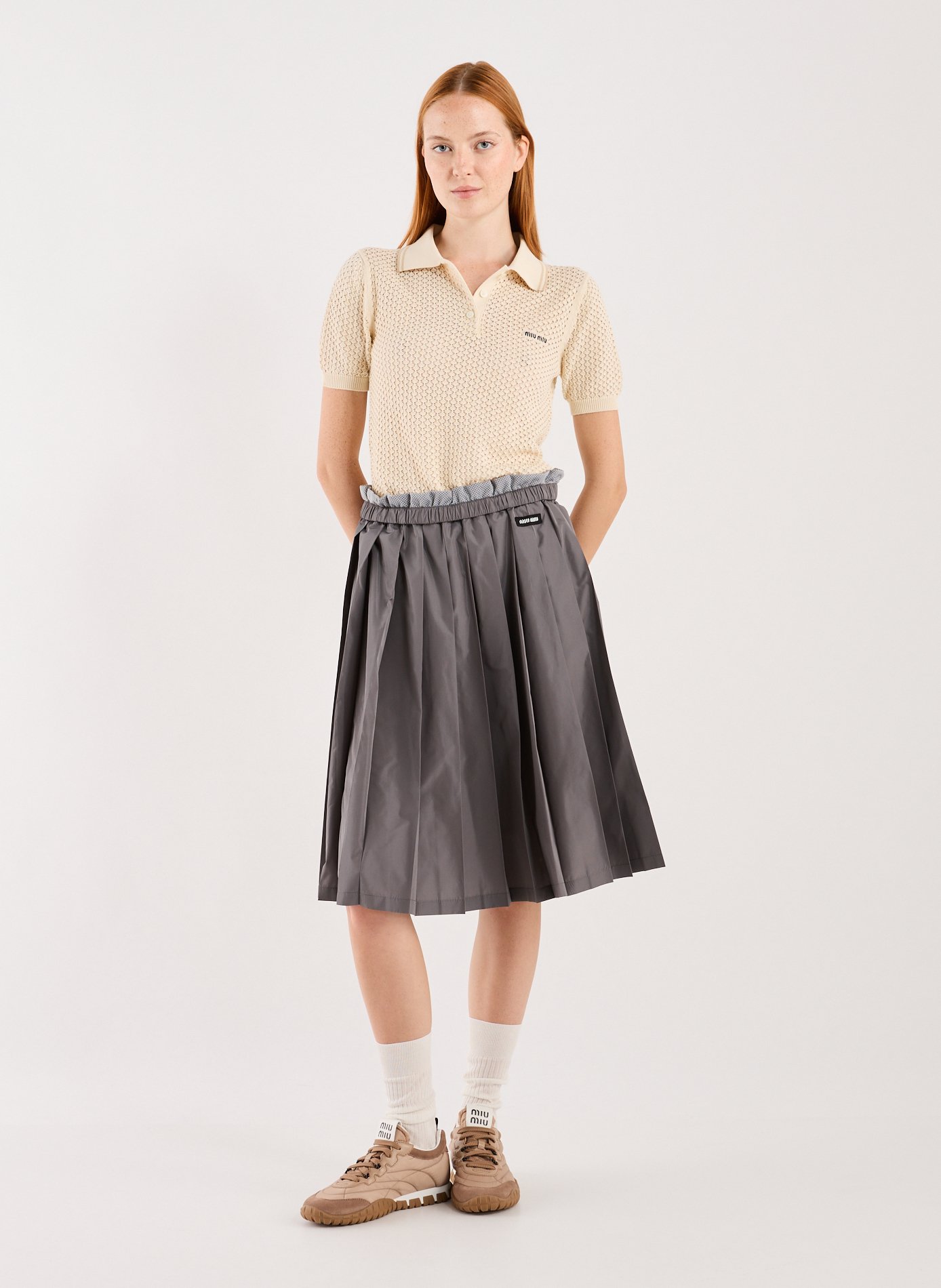 Plusted Silk Skirt - Miu miu Woman | Printemps .com Plusted Silk Skirt - Miu miu Woman | Printemps .com