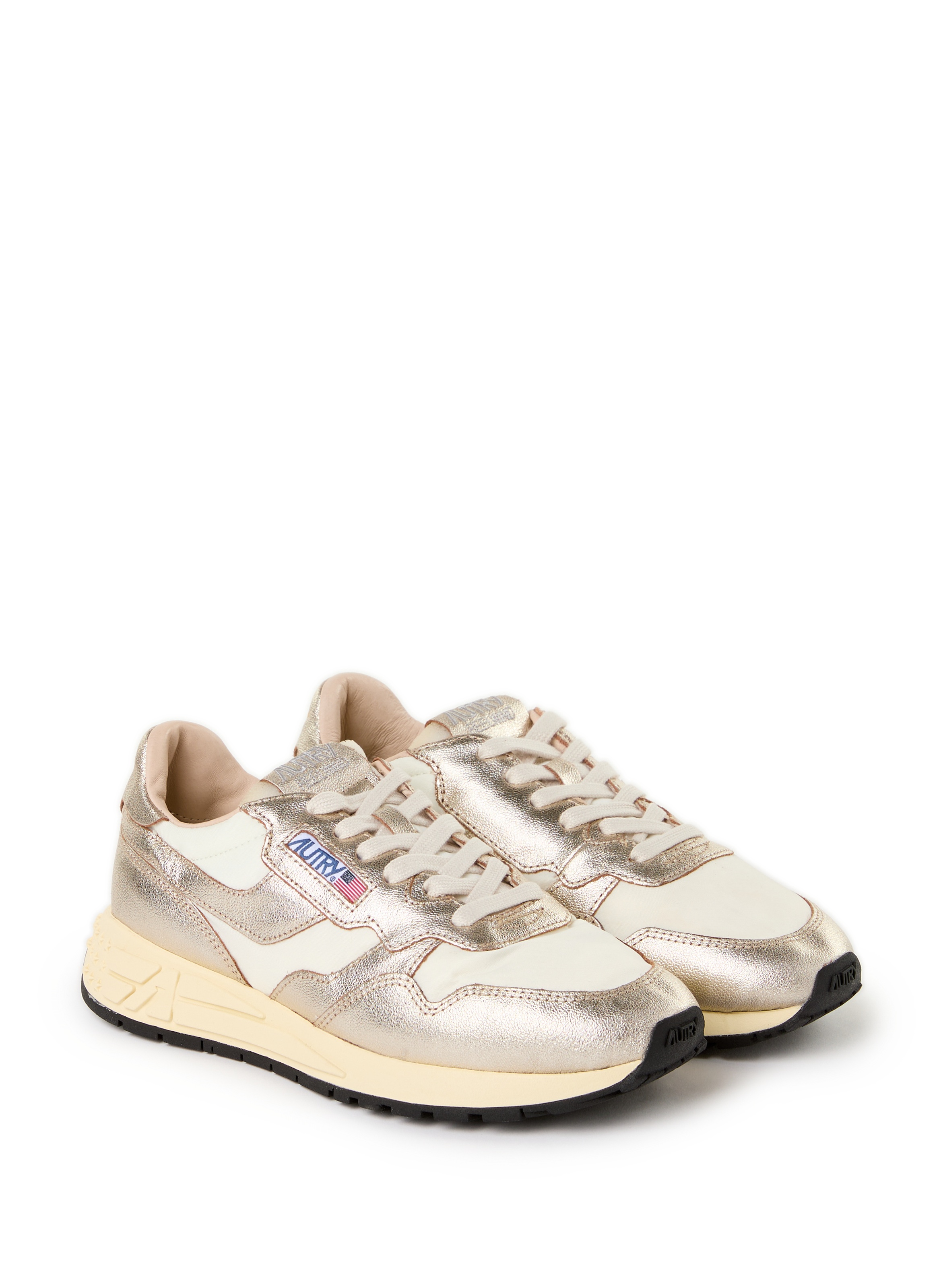 Two-tone serrated sole sneakers AUTRY Silver