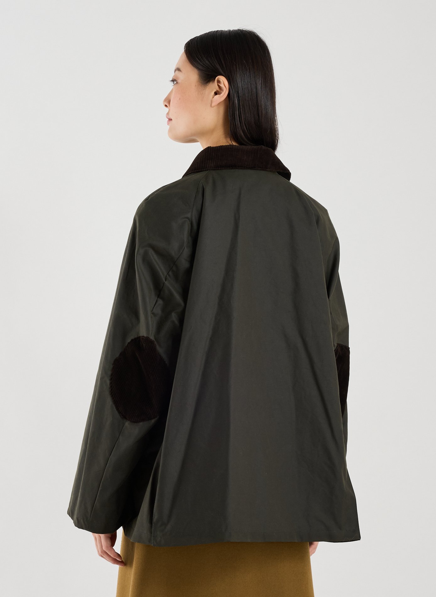 Oversized jacket with classic cotton collar TOTEME Brown