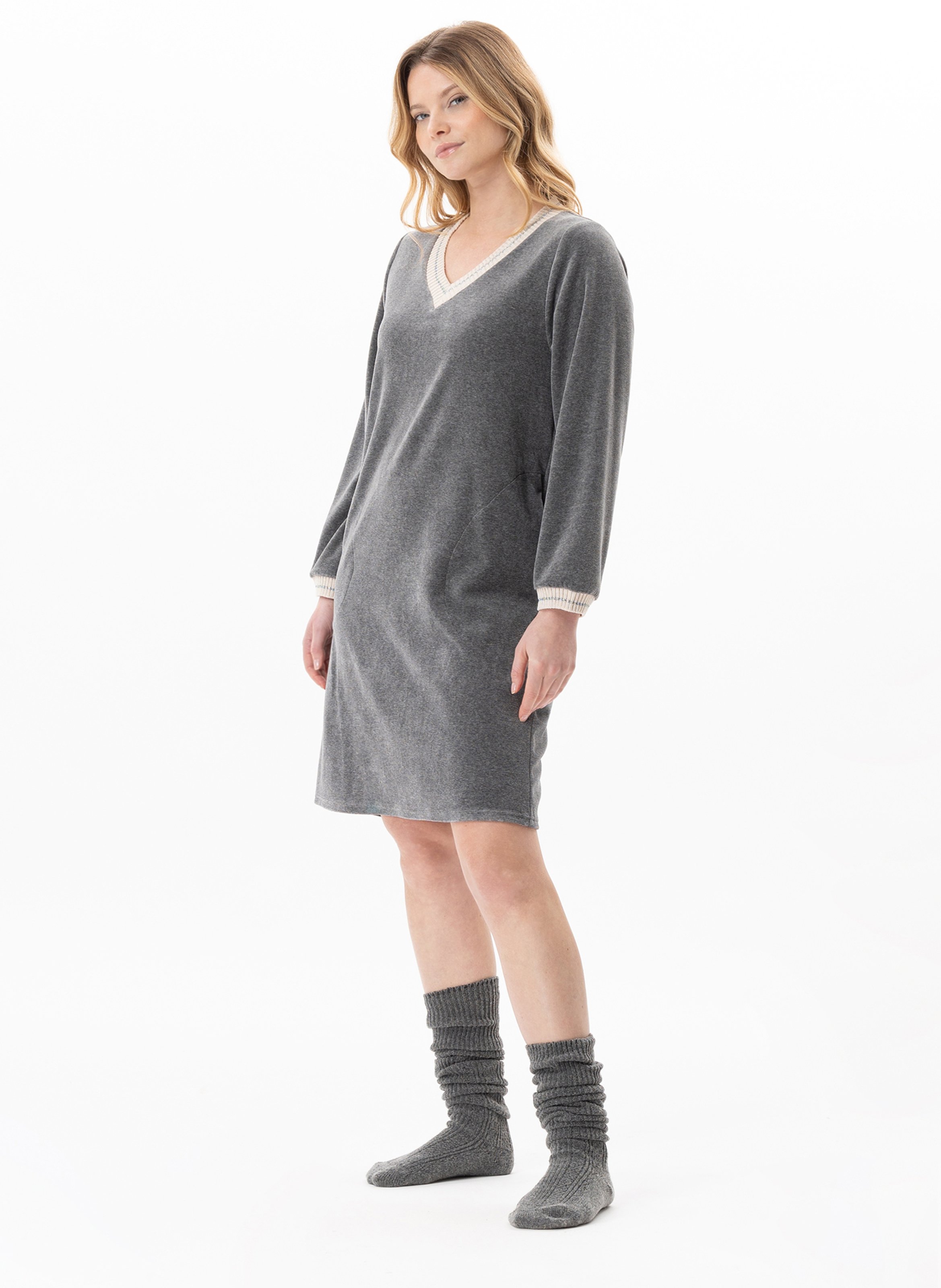 Robe en velours country 140 LE CHAT Gris