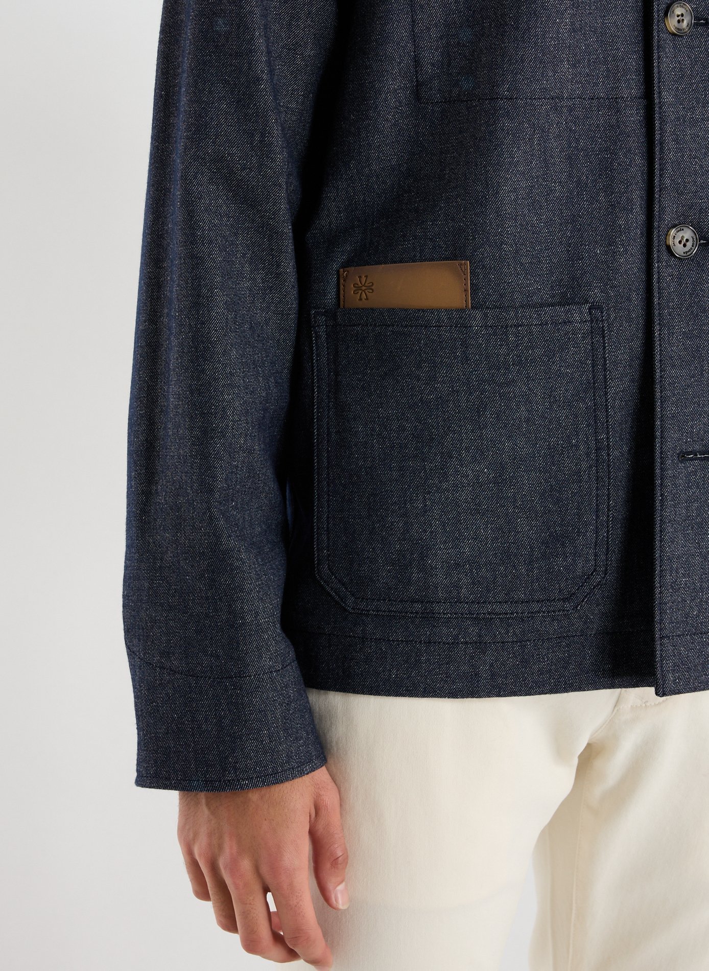 Shirt with classic collar in blended cotton and virgin wool JACOB COHEN Blue