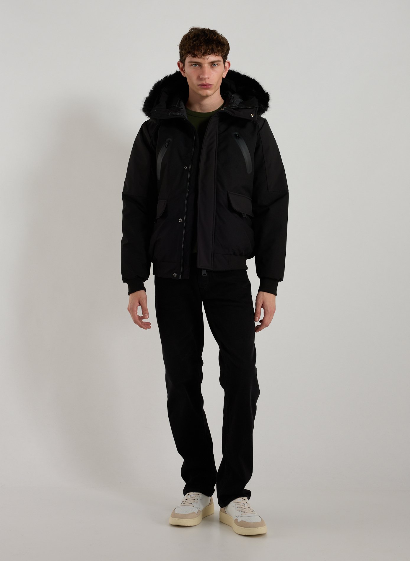 Parka unie à capuche SCHOTT Noir