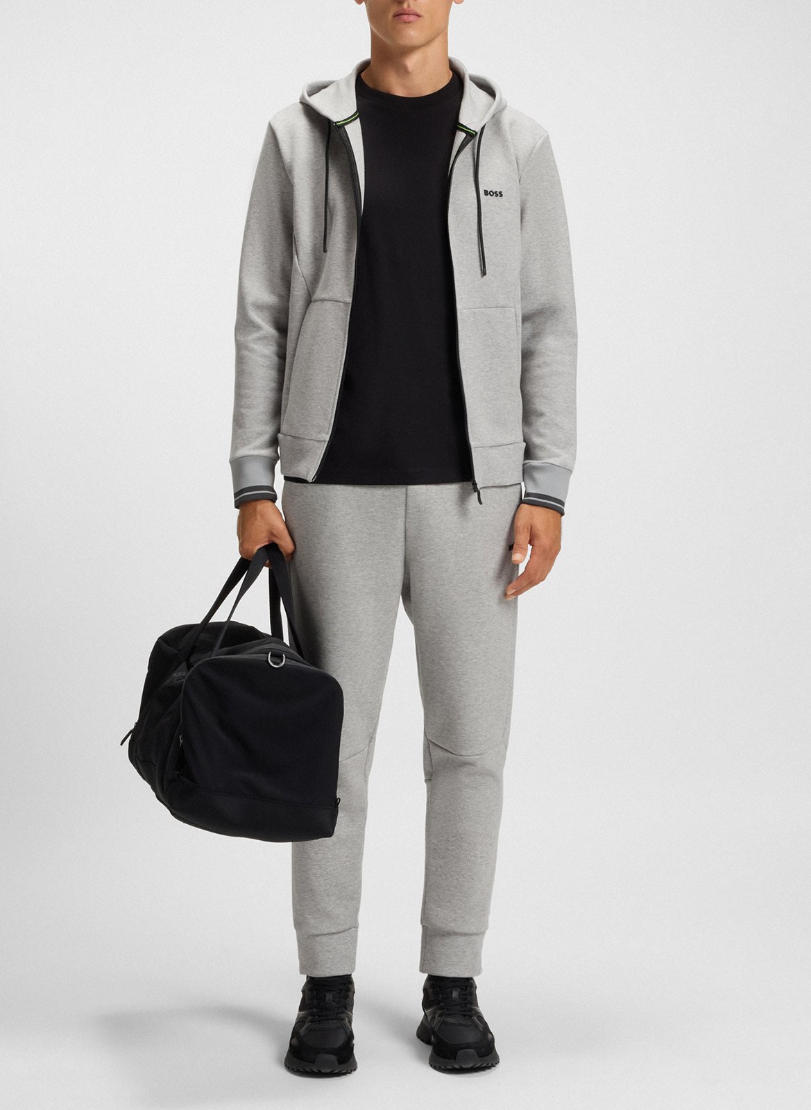 Jogging regular-fit en coton mélangé BOSS Argent