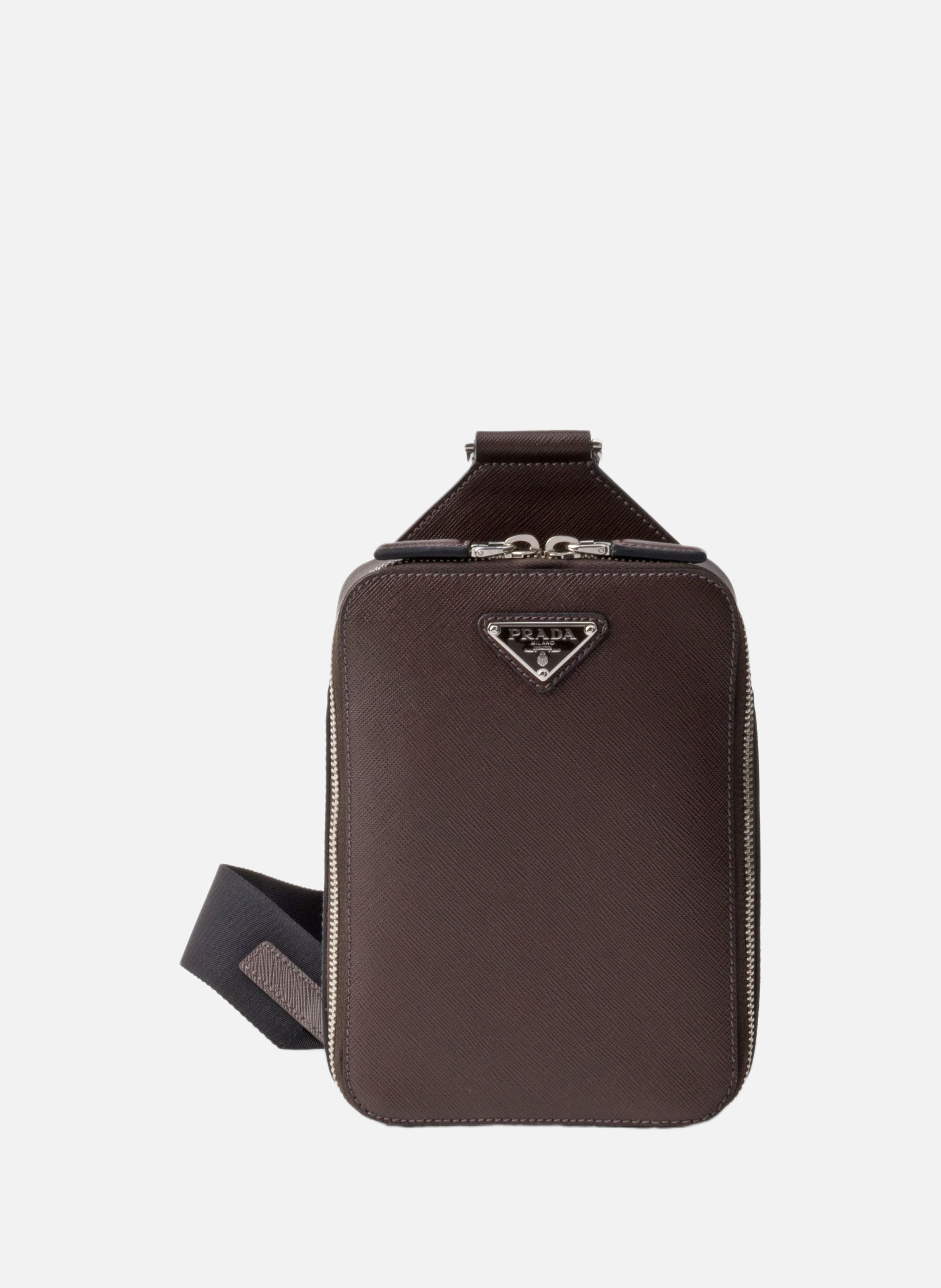 Sac prada brique en cuir saffiano PRADA Marron